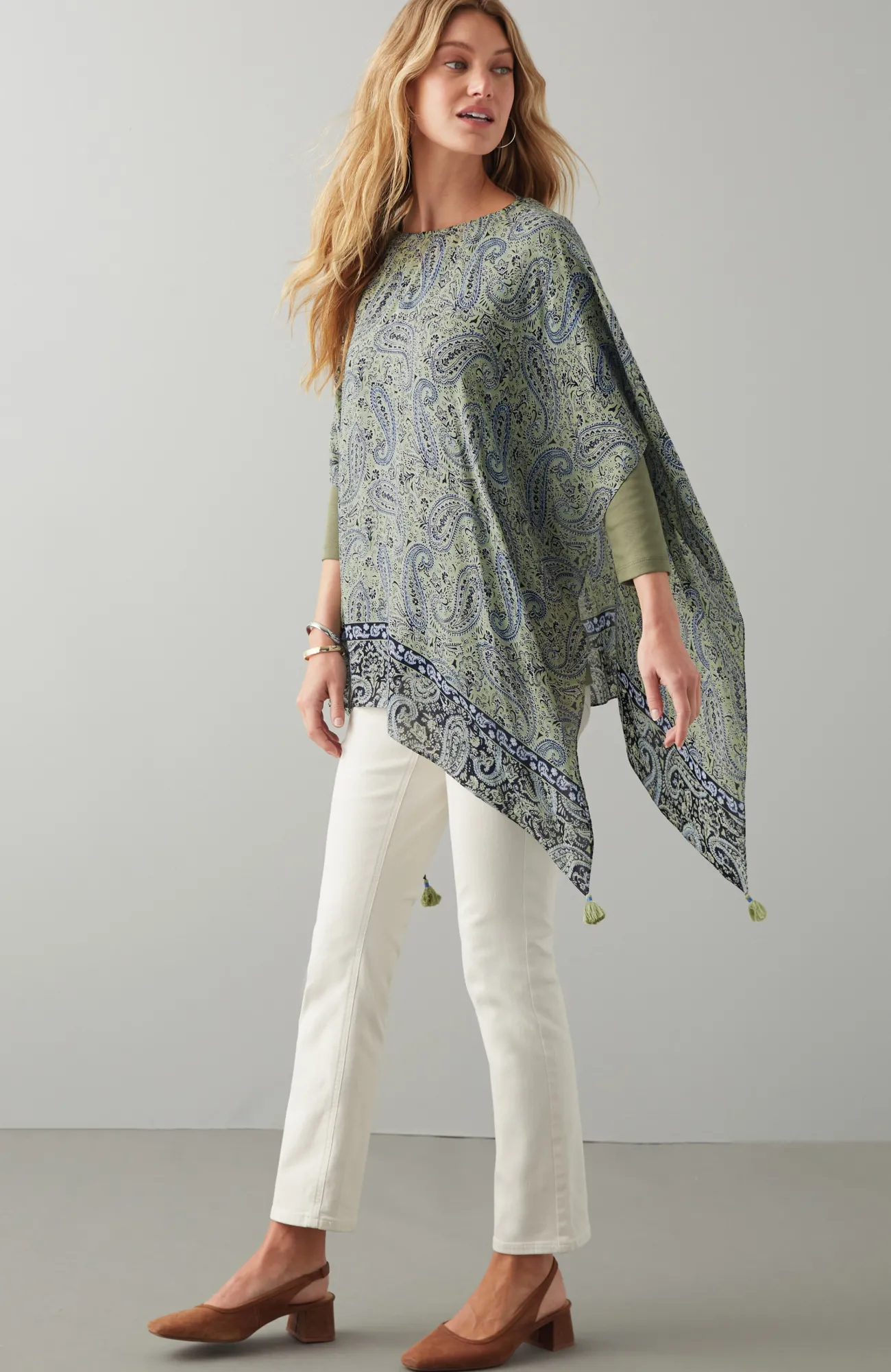 J.Jill Soft Printed Poncho Discount