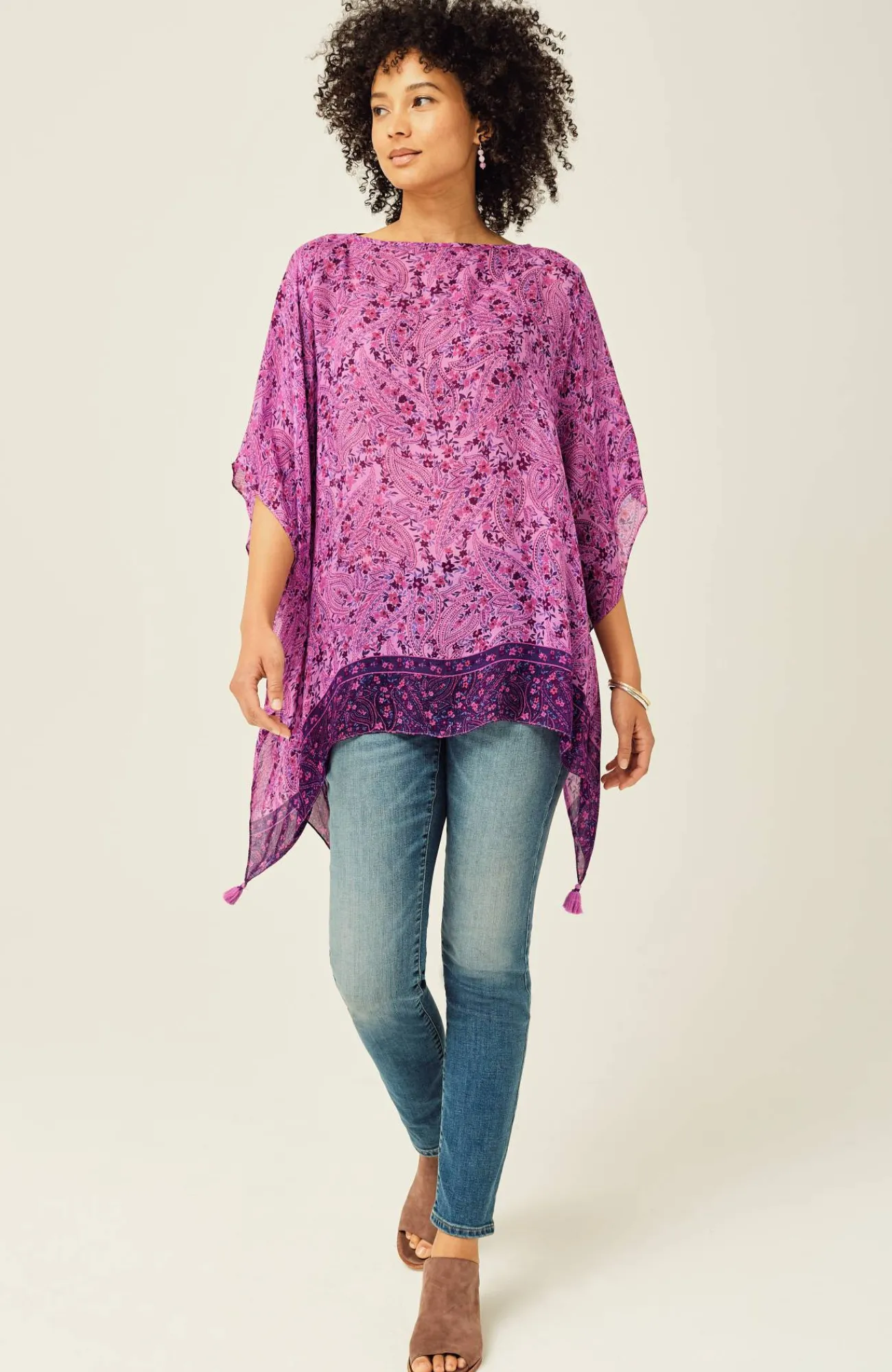 J.Jill Soft Printed Poncho Discount