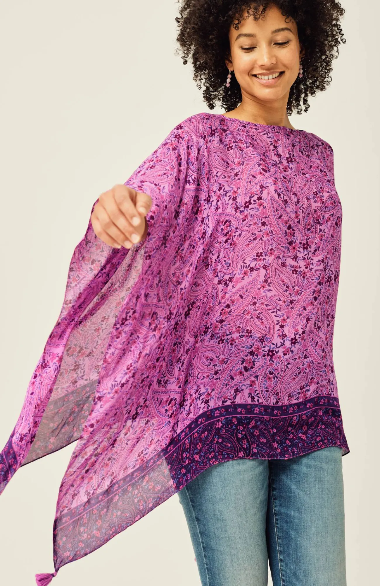 J.Jill Soft Printed Poncho Discount