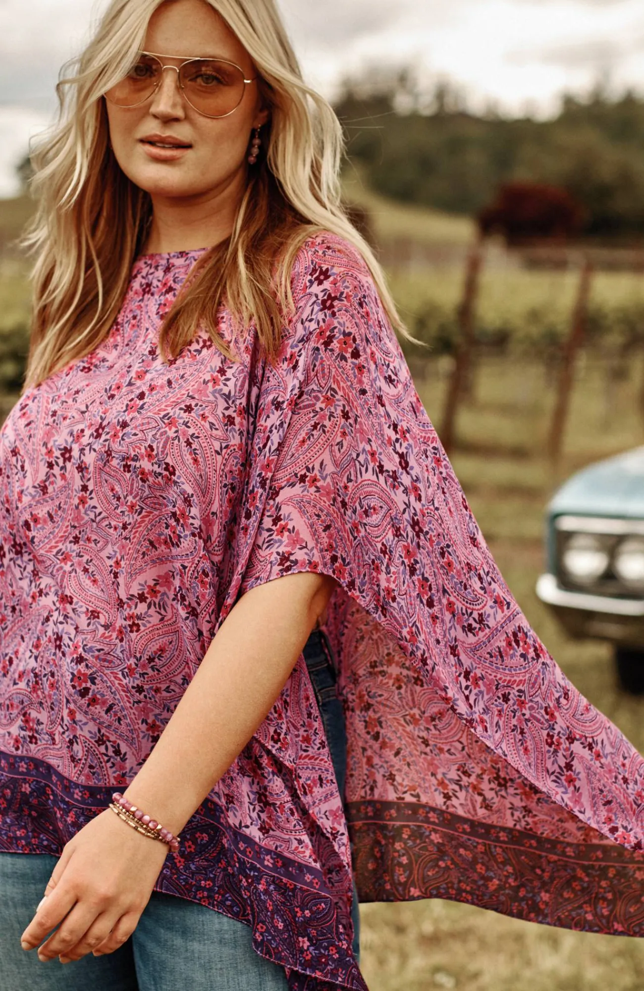 J.Jill Soft Printed Poncho Discount
