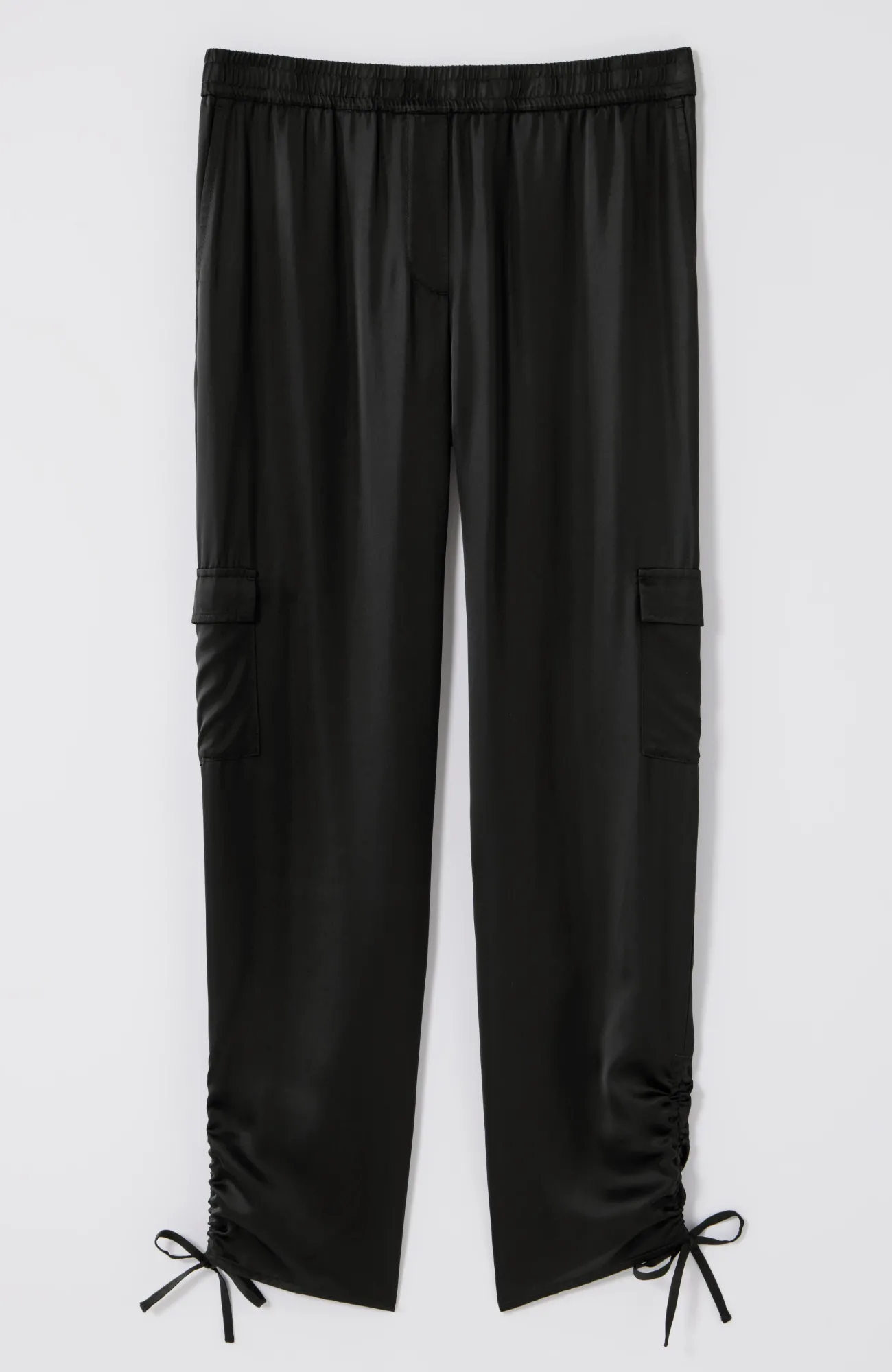 J.Jill Straight-Leg Satin Cargo Pants Obsidian Online