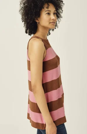 J.Jill Striped A-Line Halter Top Pink/rye Hot