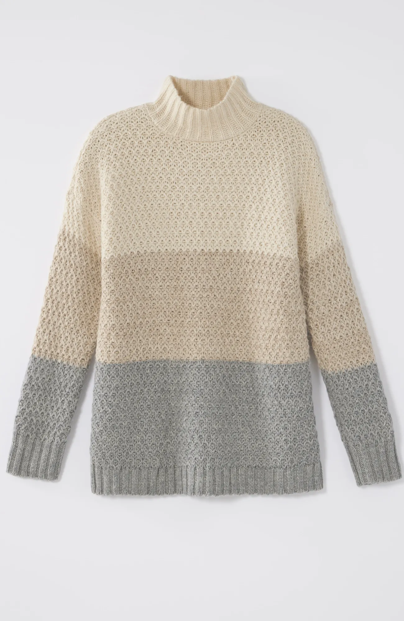 J.Jill Textured Color-Block Sweater Cream Multi Flash Sale