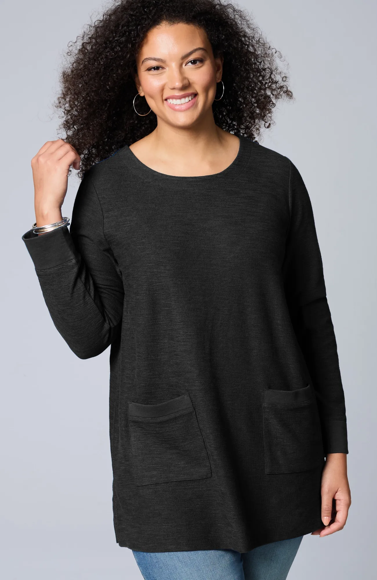 J.Jill Textured Patch-Pocket Tunic Fashion