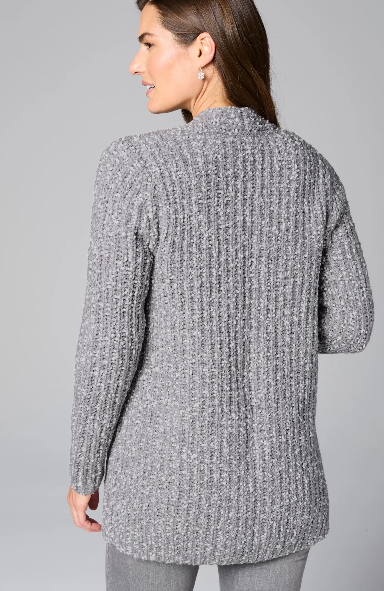 J.Jill Textured Two-Tone Cardi Cream/dark Grey Shop