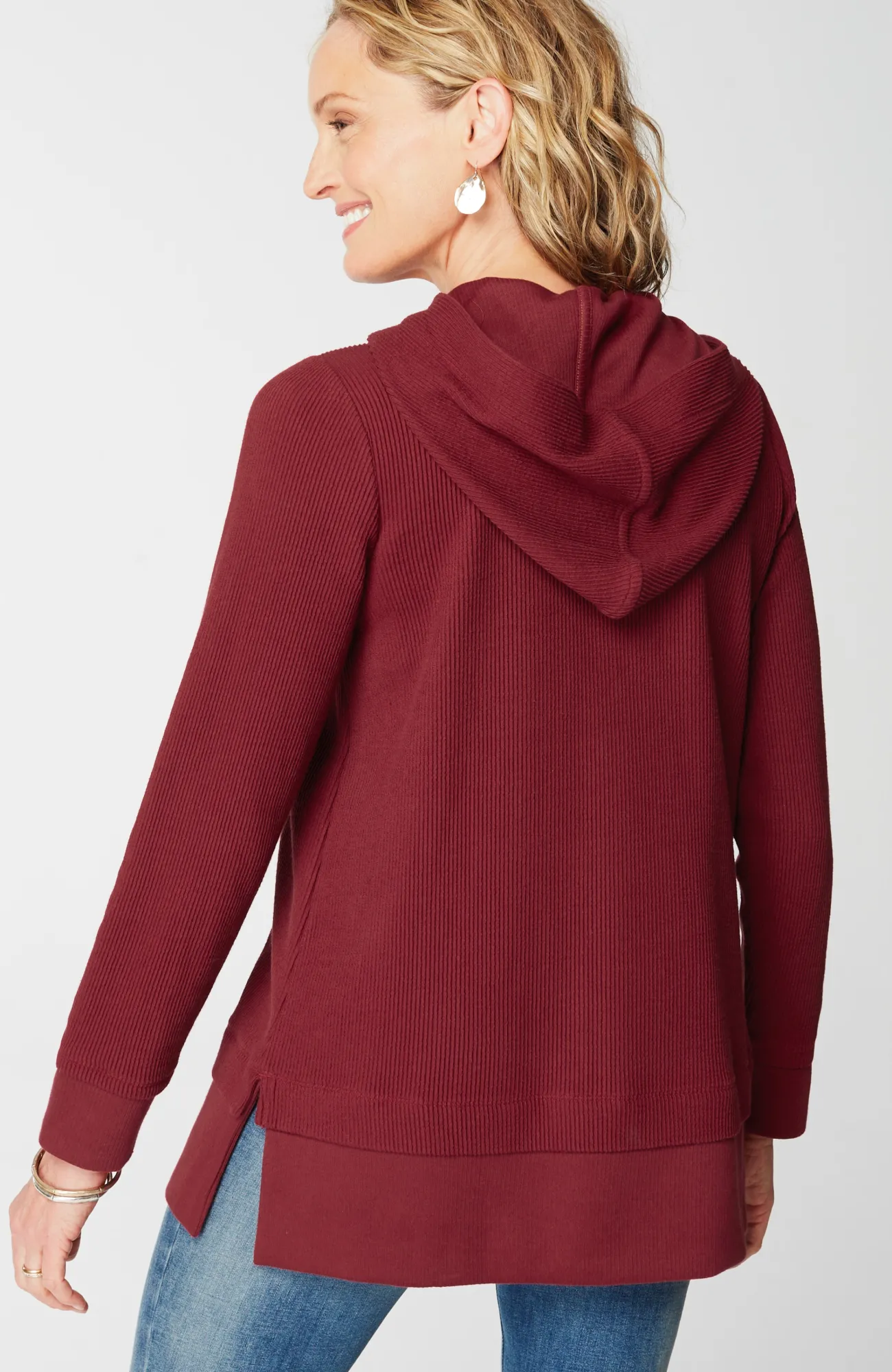 J.Jill Textured-Knit Hoodie Tunic Clearance