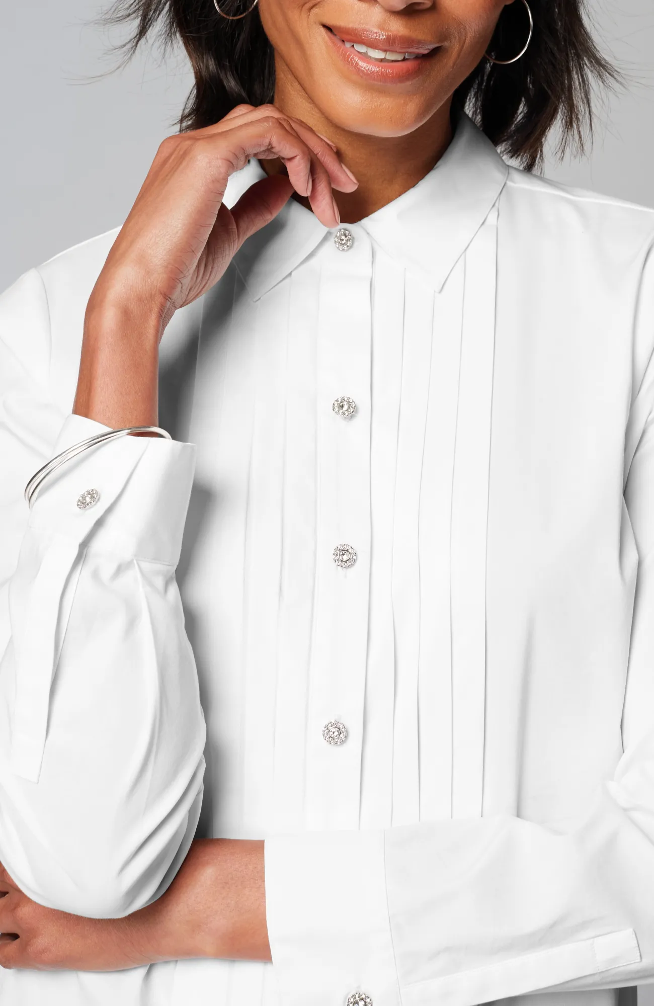 J.Jill The Modern Tuxedo Shirt White Outlet