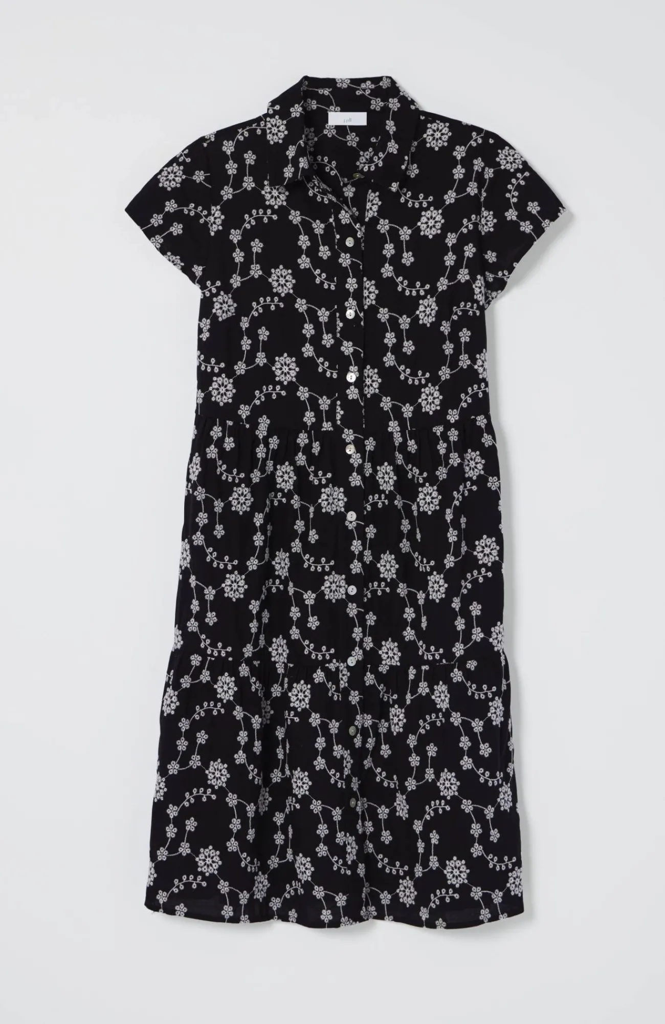 J.Jill Tiered Embroidery Shirtdress Black/white Shop