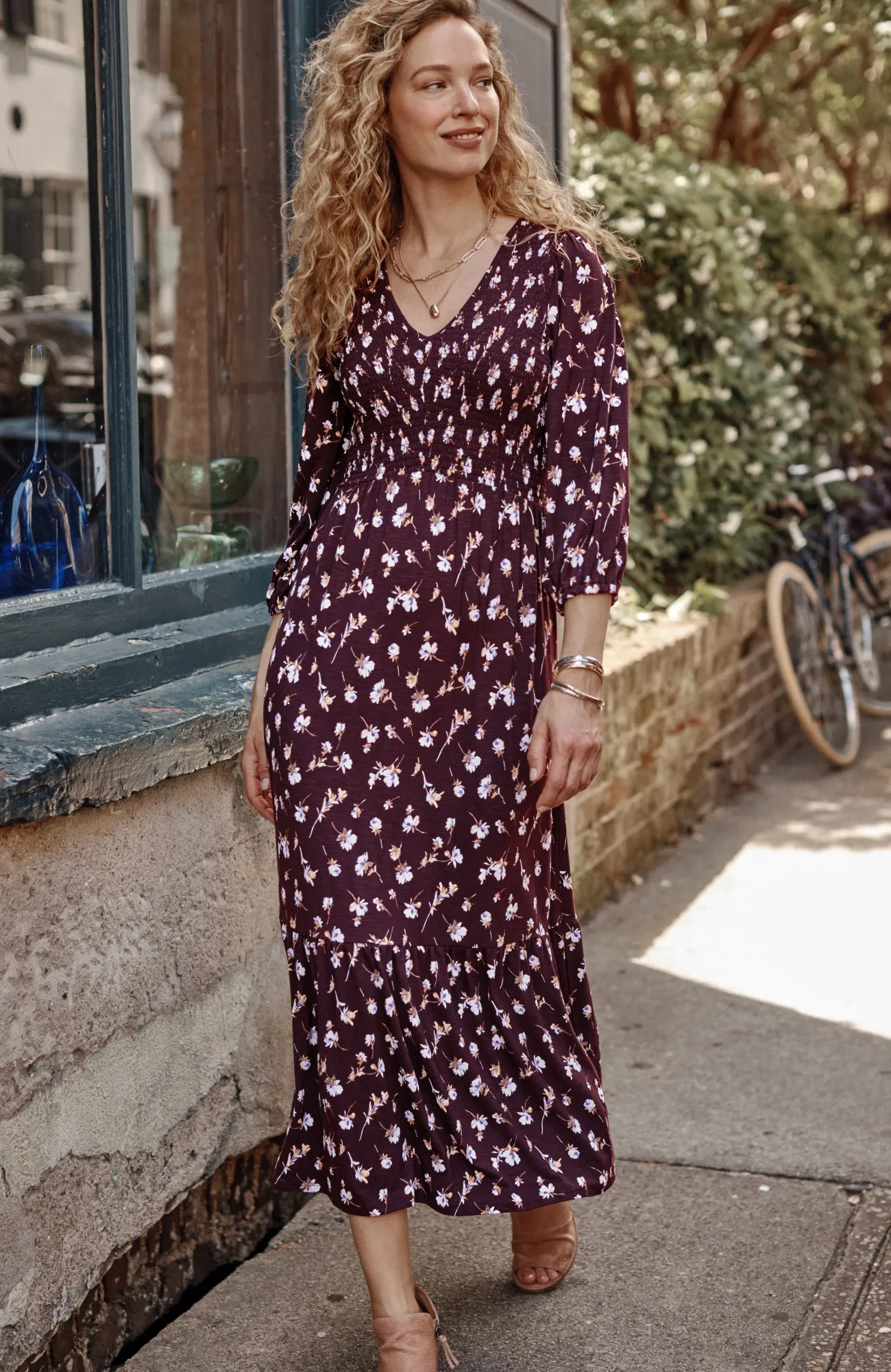 J.Jill Tiered Flounced-Hem Midi Dress Best Sale