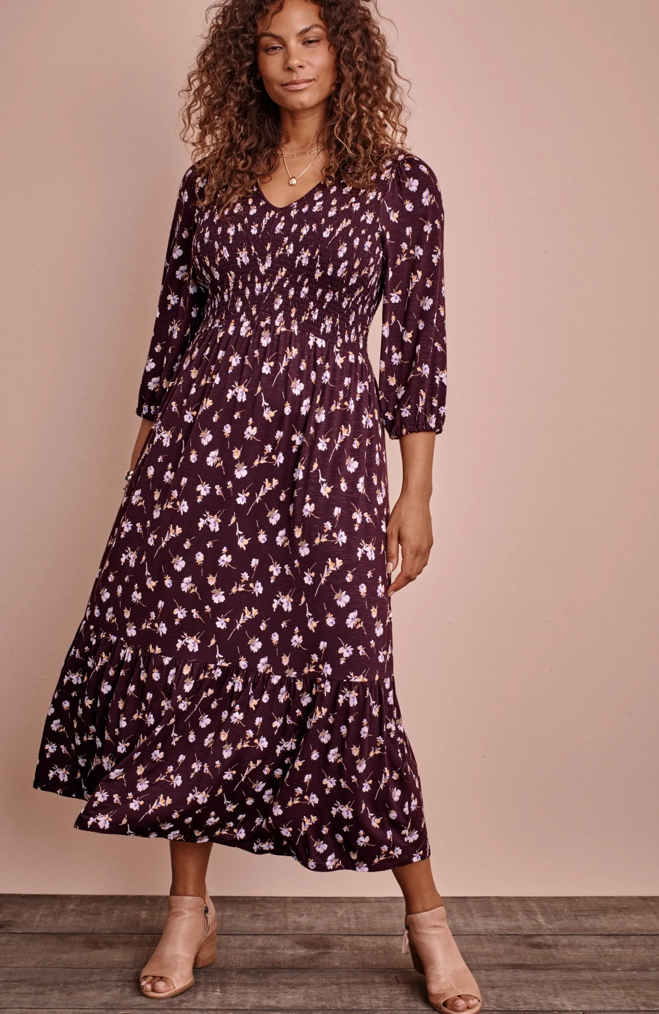 J.Jill Tiered Flounced-Hem Midi Dress Best Sale
