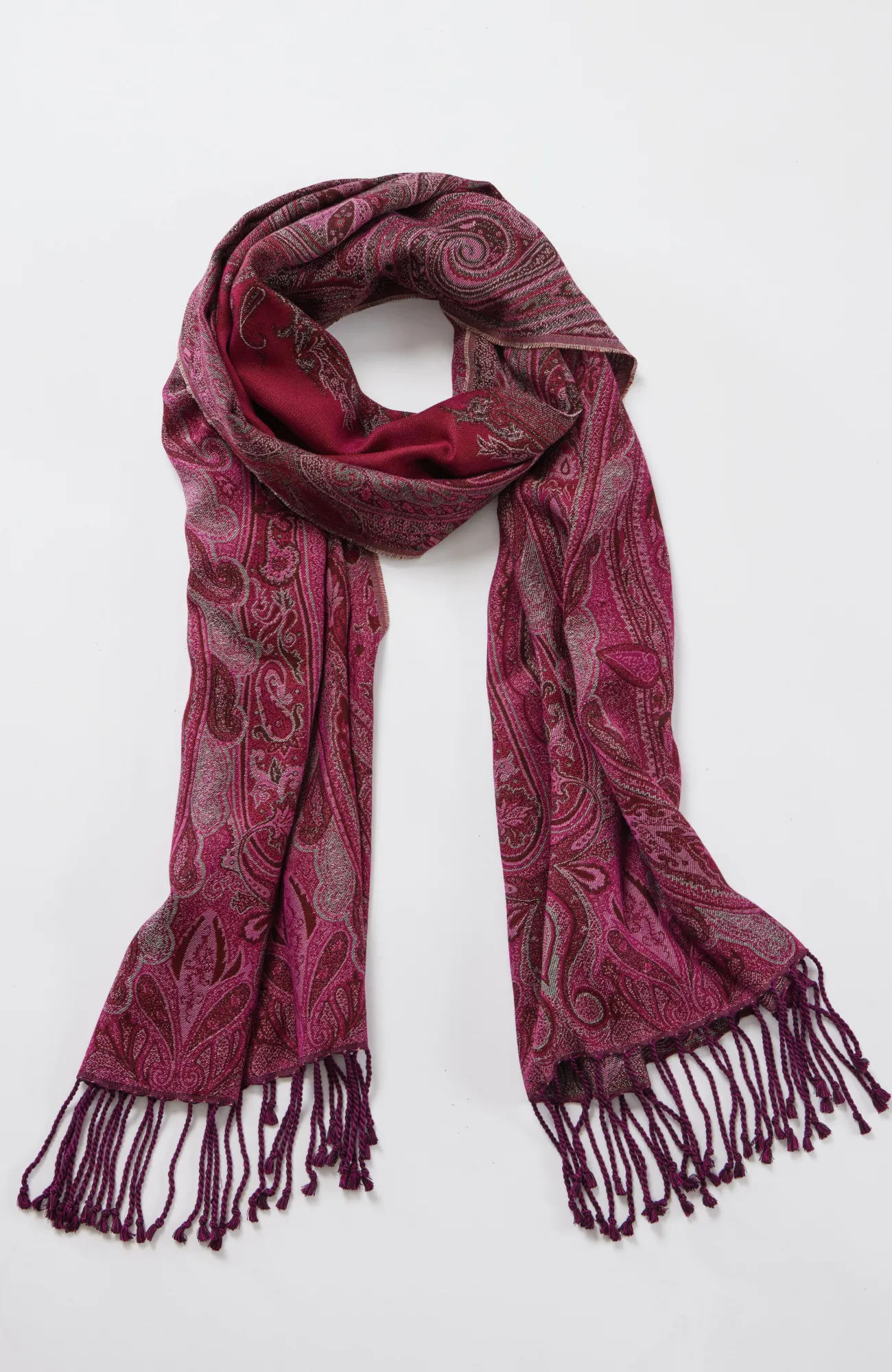 J.Jill Tonal Paisley Scarf Raspberry Multi Cheap