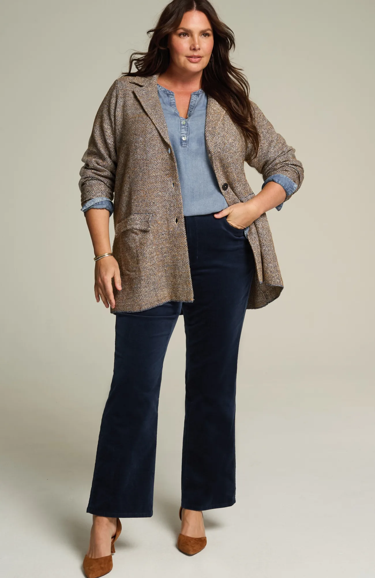 J.Jill Trimmed Indigo Top Vail Wash Sale