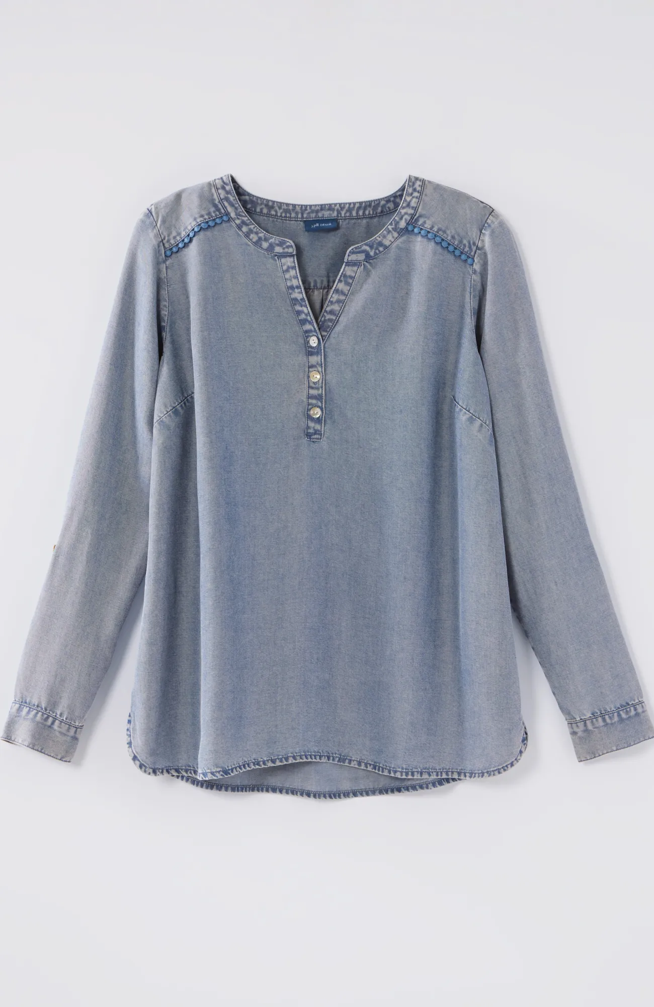 J.Jill Trimmed Indigo Top Vail Wash Sale
