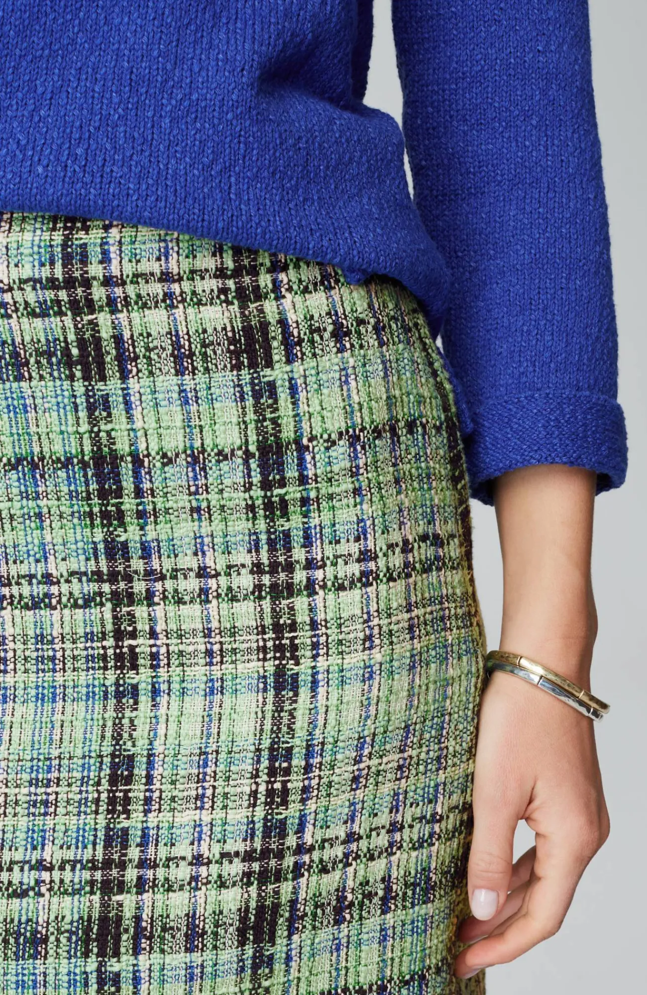J.Jill Tweed A-Line Skirt Honeydew Multi Best