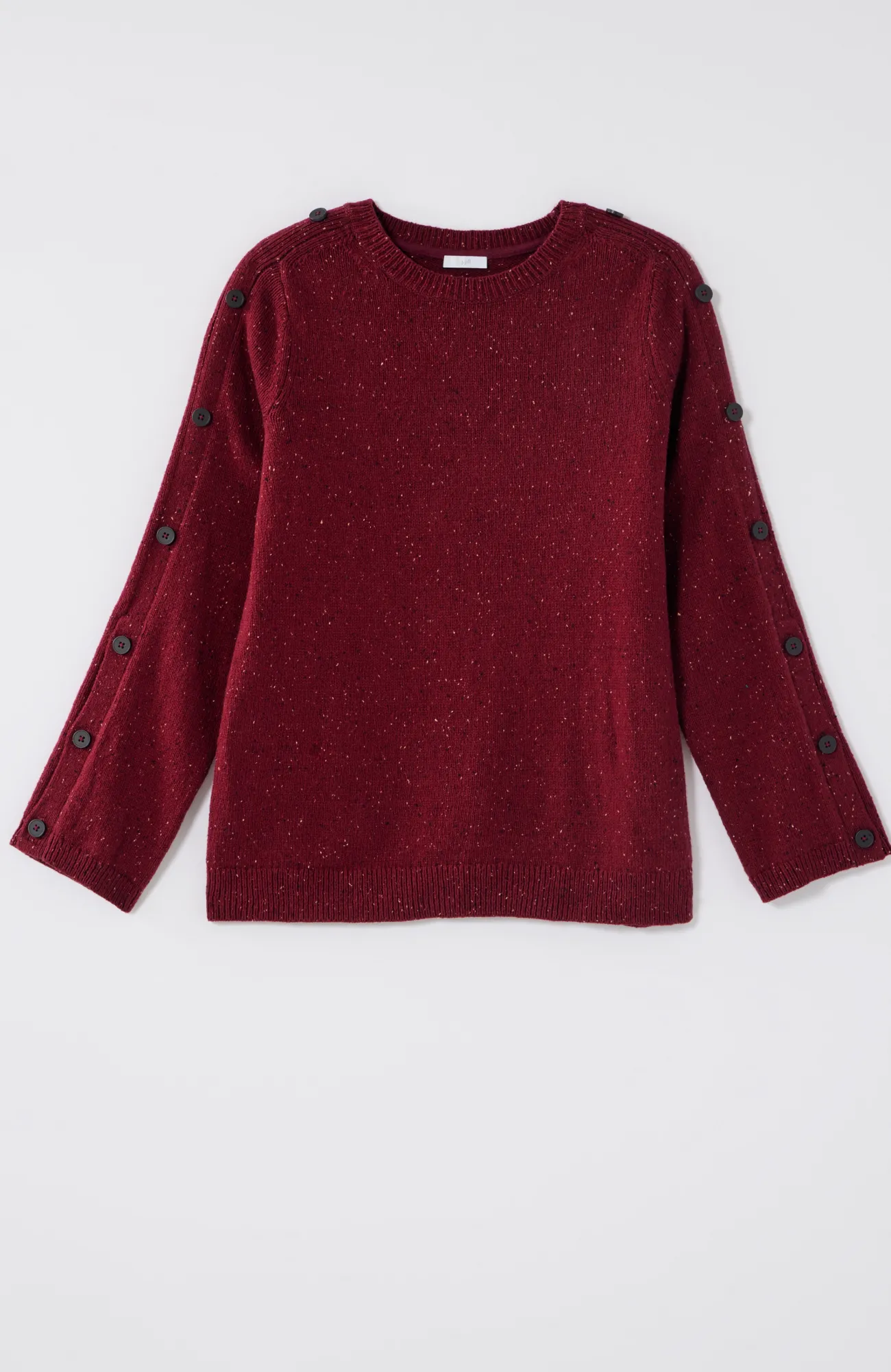 J.Jill Tweed Buttoned-Sleeve Sweater Fashion