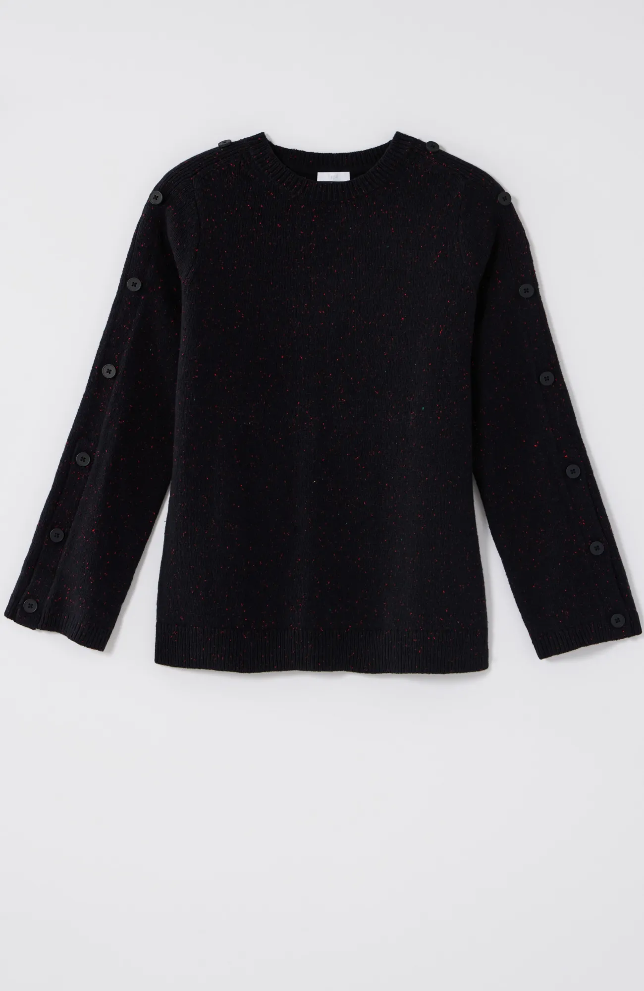 J.Jill Tweed Buttoned-Sleeve Sweater Fashion