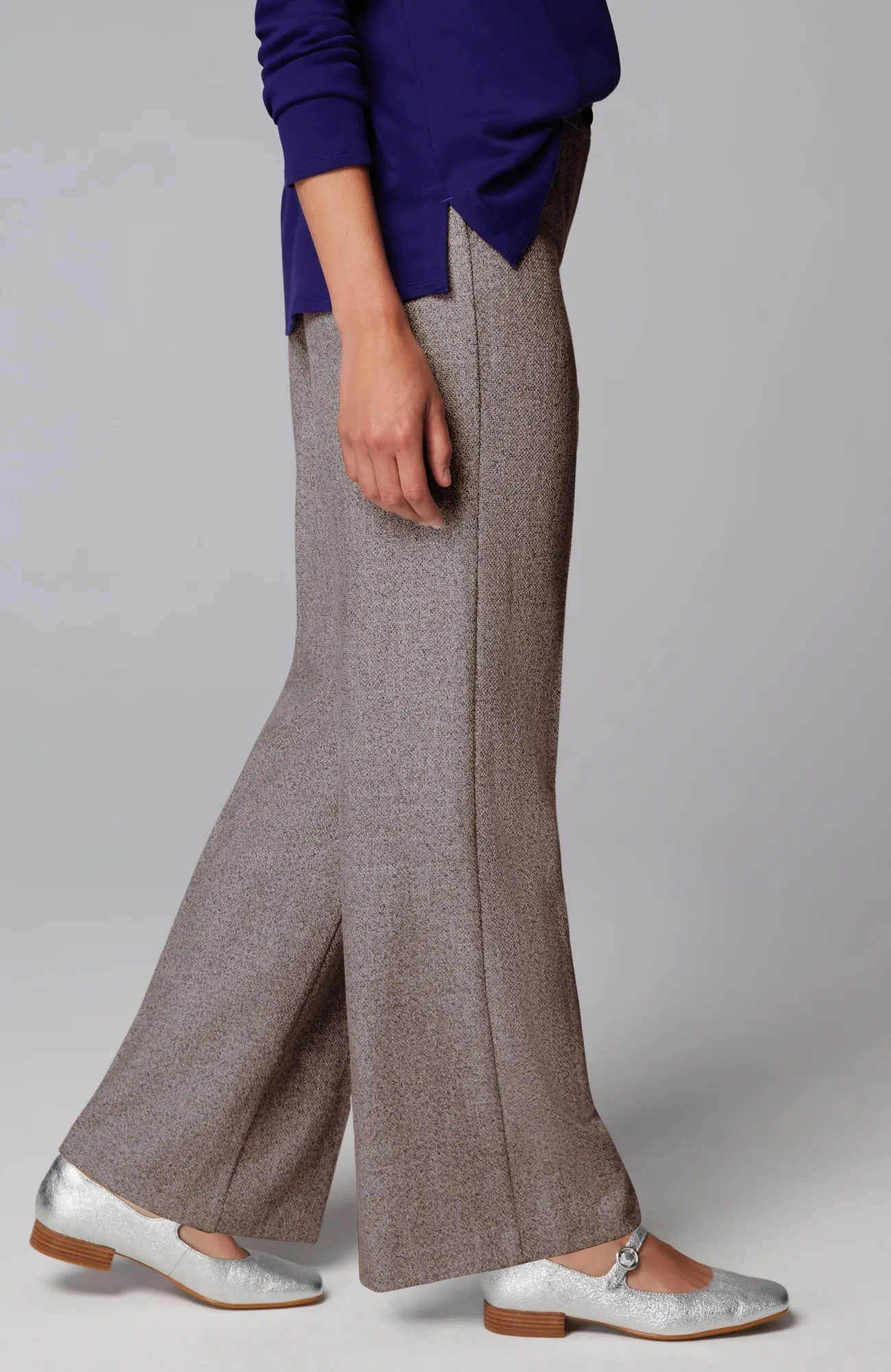 J.Jill Tweed Wide-Leg Trousers Black Multi Clearance