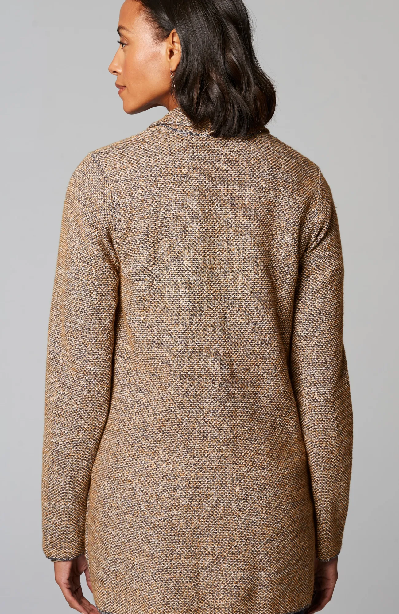 J.Jill Tweed-Textured Sweater-Jacket Maple Sugar Multi Online
