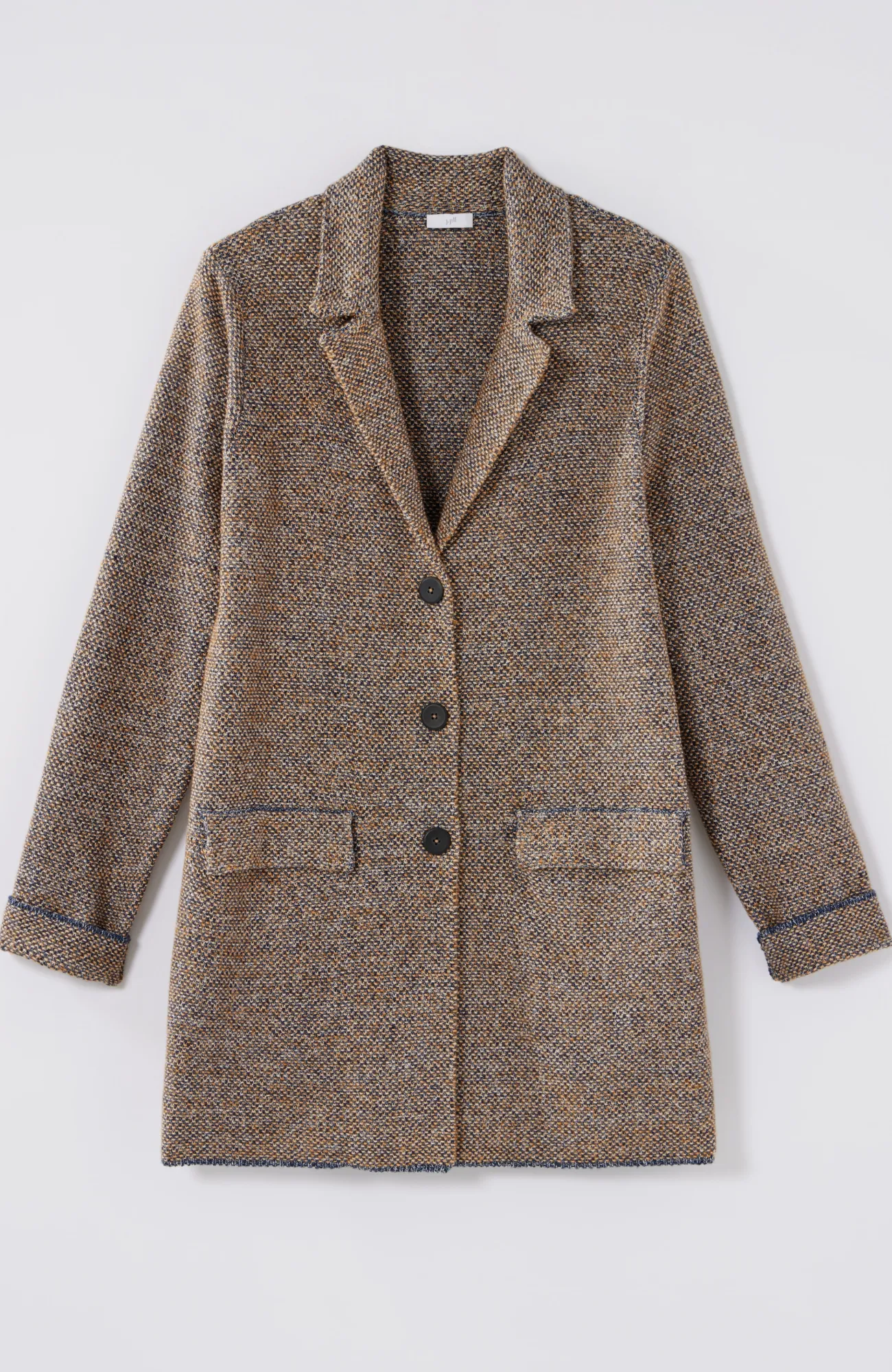 J.Jill Tweed-Textured Sweater-Jacket Maple Sugar Multi Online