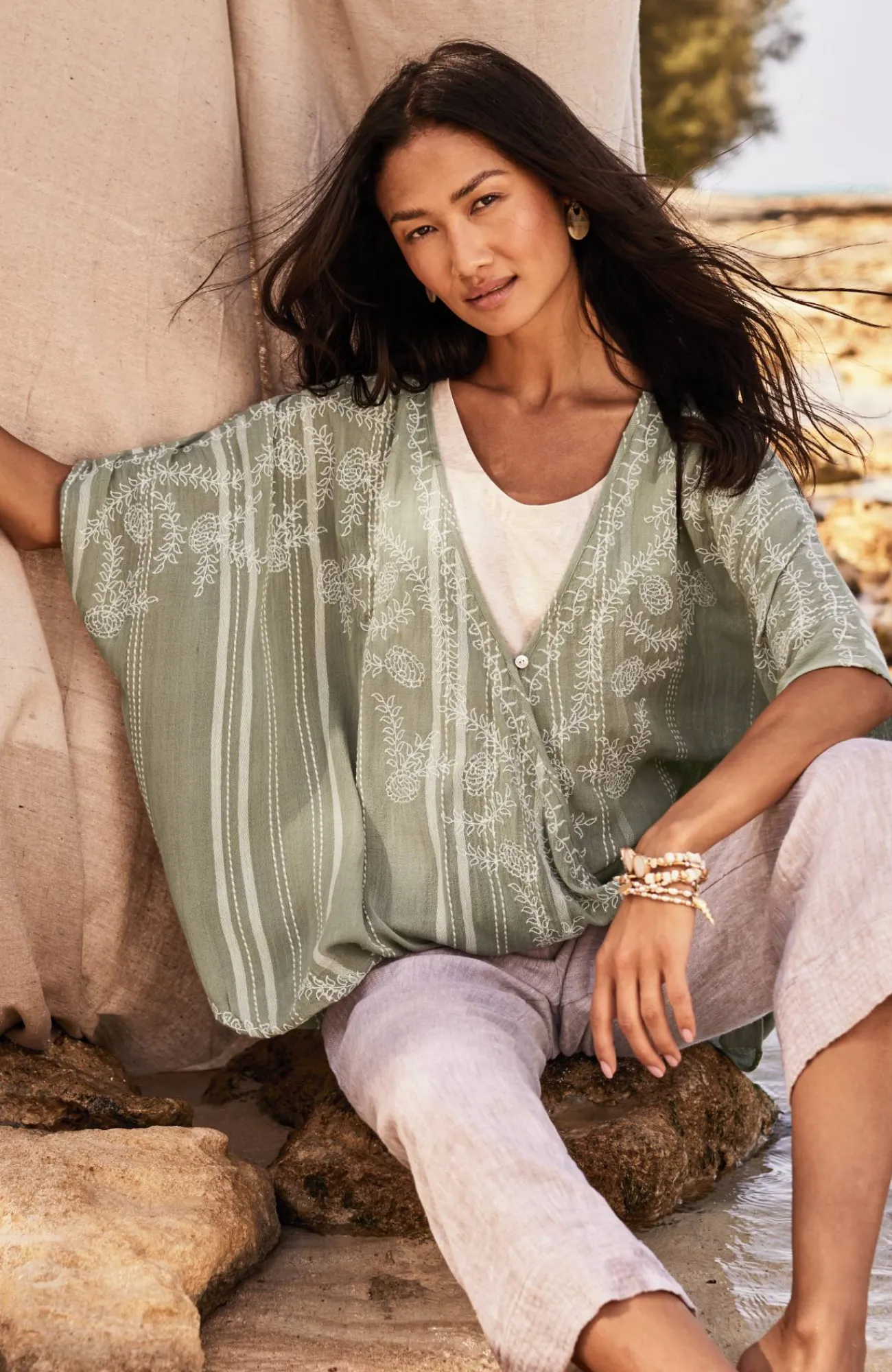 J.Jill Twisted-Front Poncho Clearance