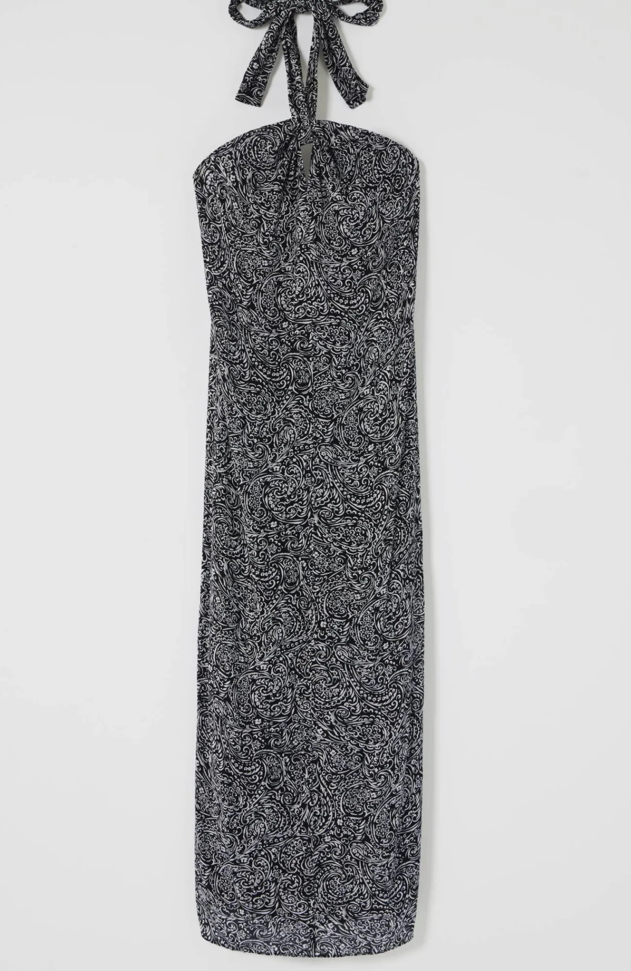 J.Jill Twisted-Halter Dress Black Elegant Paisley Best Sale