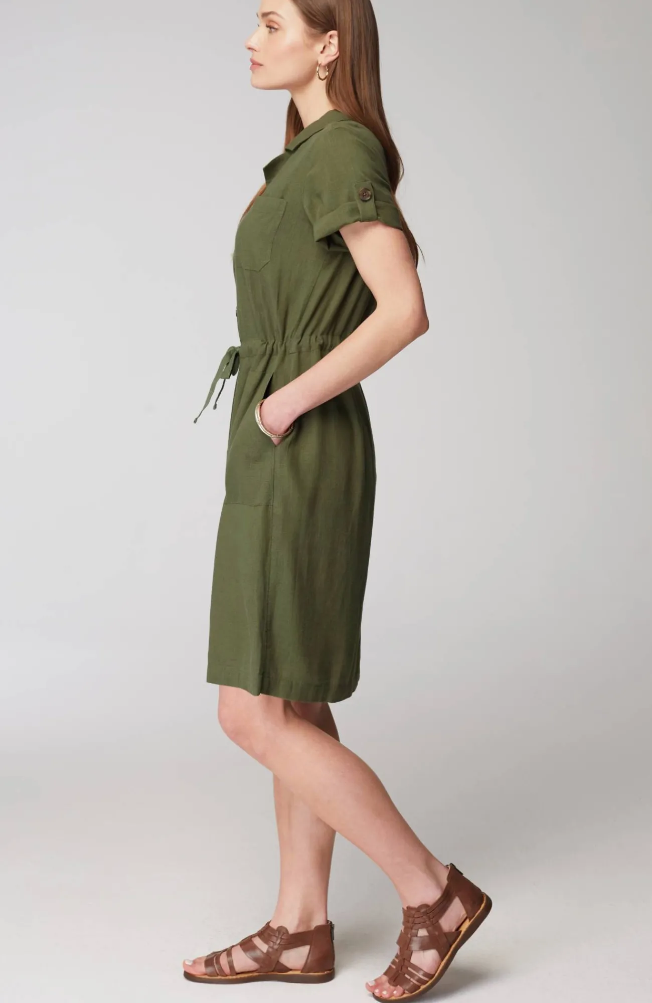 J.Jill Utility Shirtdress Pesto Best Sale