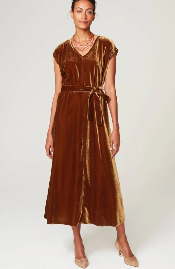 J.Jill Velvet Maxi Dress Whiskey Barrel Best Sale
