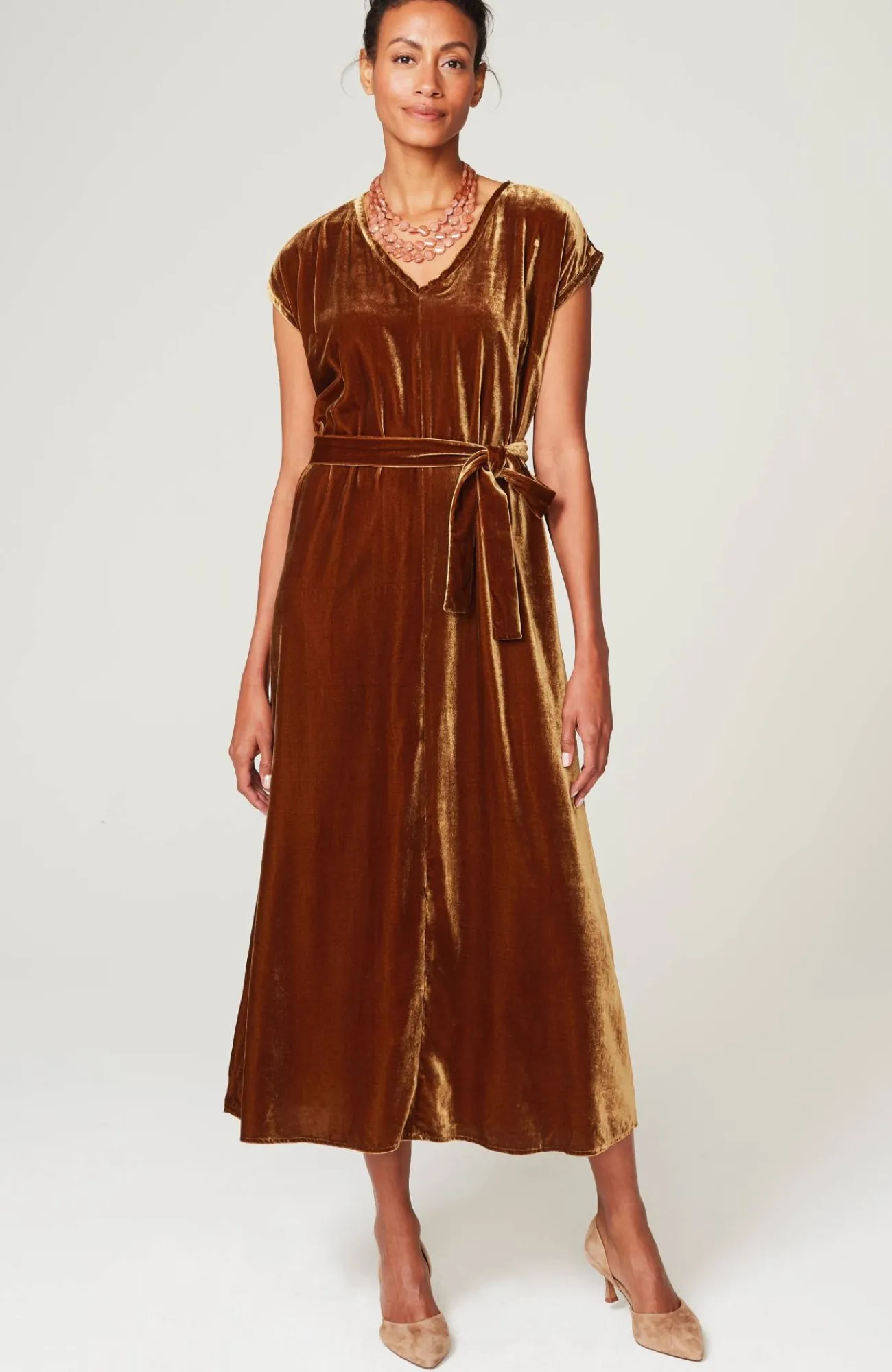 J.Jill Velvet Maxi Dress Whiskey Barrel Best Sale