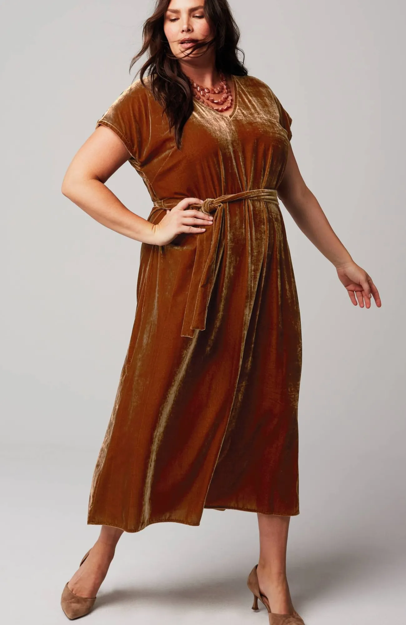 J.Jill Velvet Maxi Dress Whiskey Barrel Best Sale