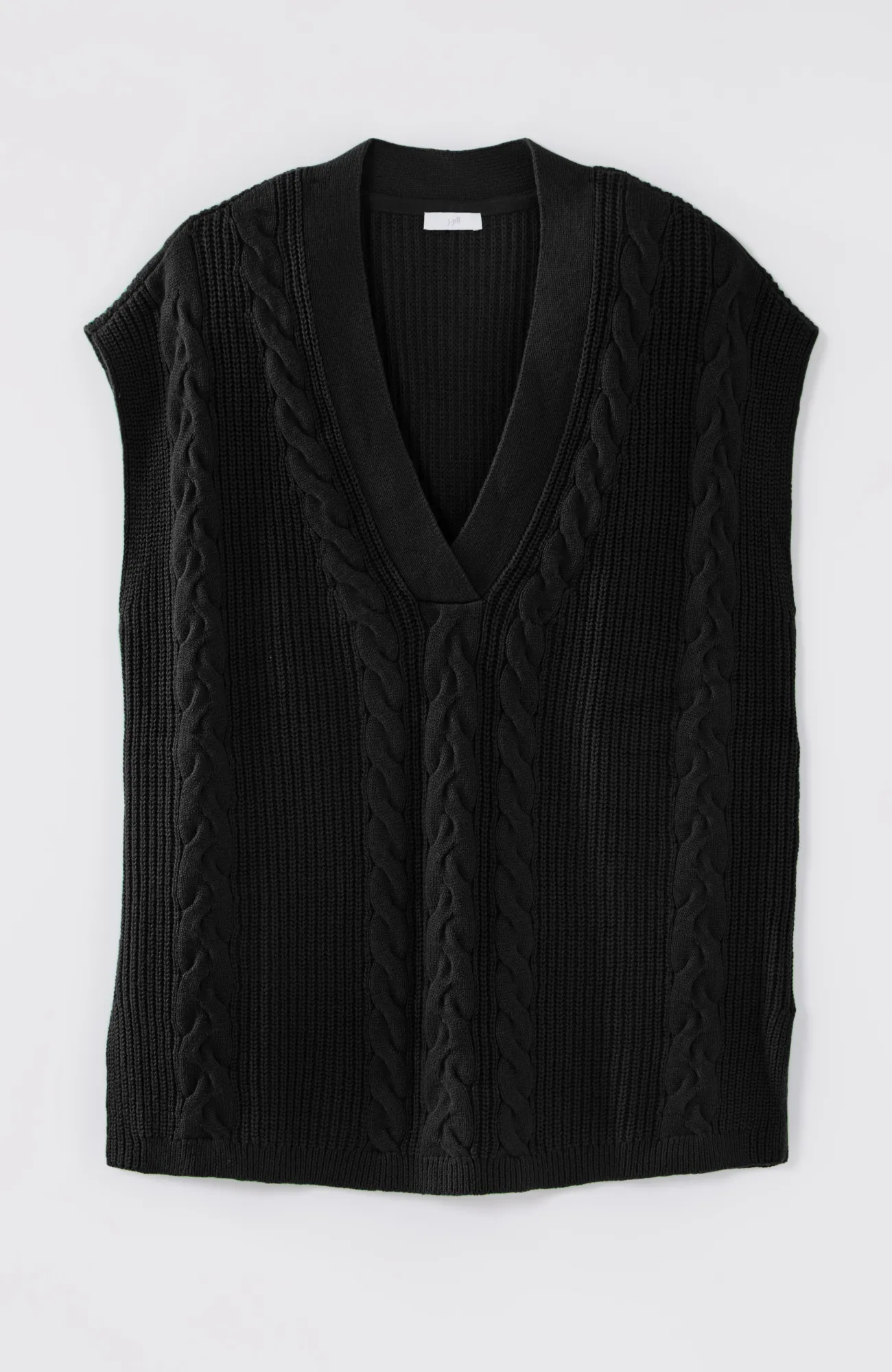 J.Jill V-Neck Cable Vest Peacock Blue Sale