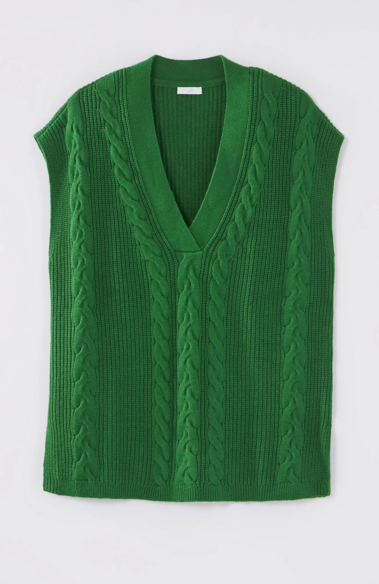 J.Jill V-Neck Cable Vest Peacock Blue Sale