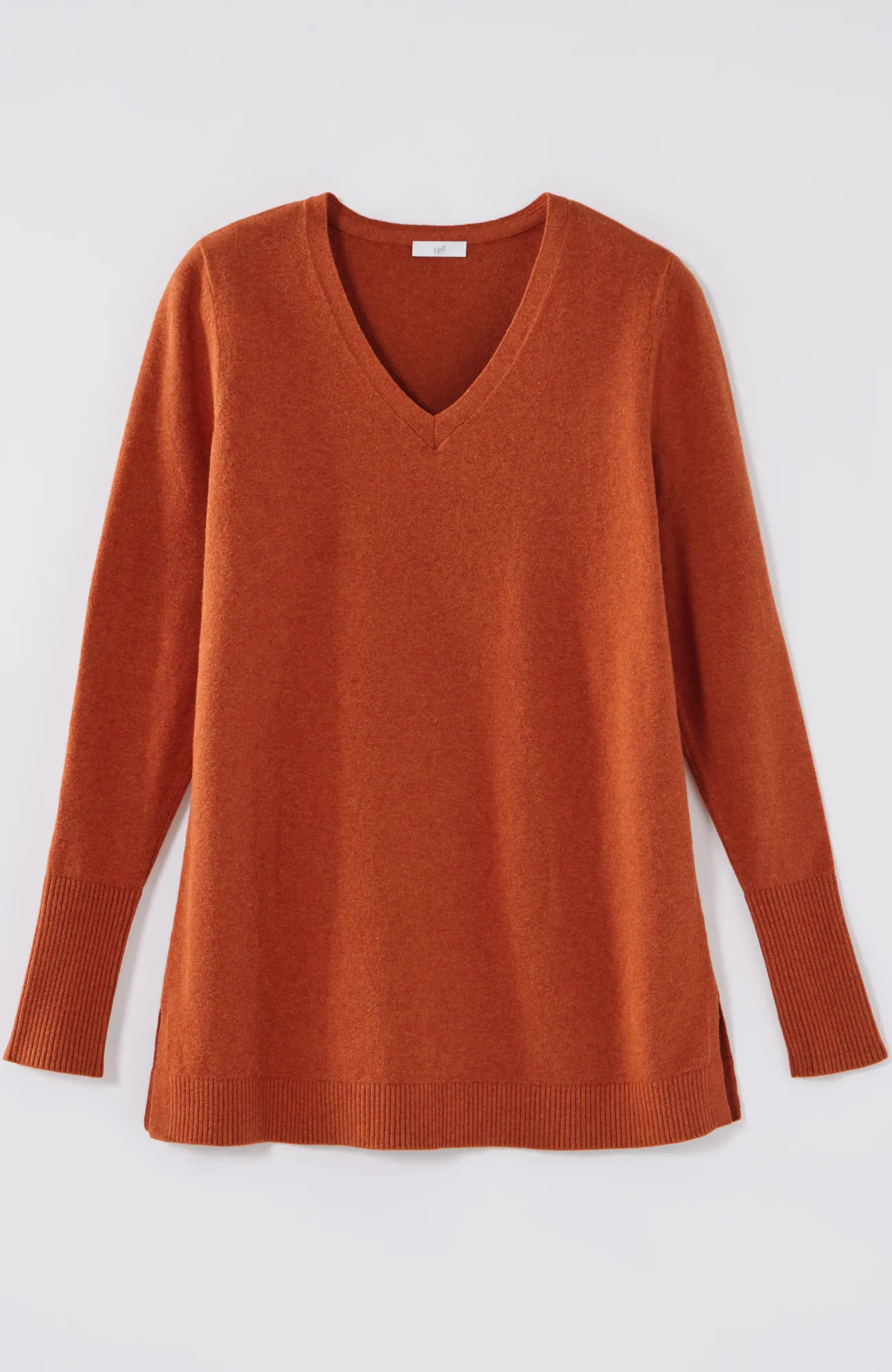 J.Jill V-Neck Sweater Tunic Tamarind Heather Discount