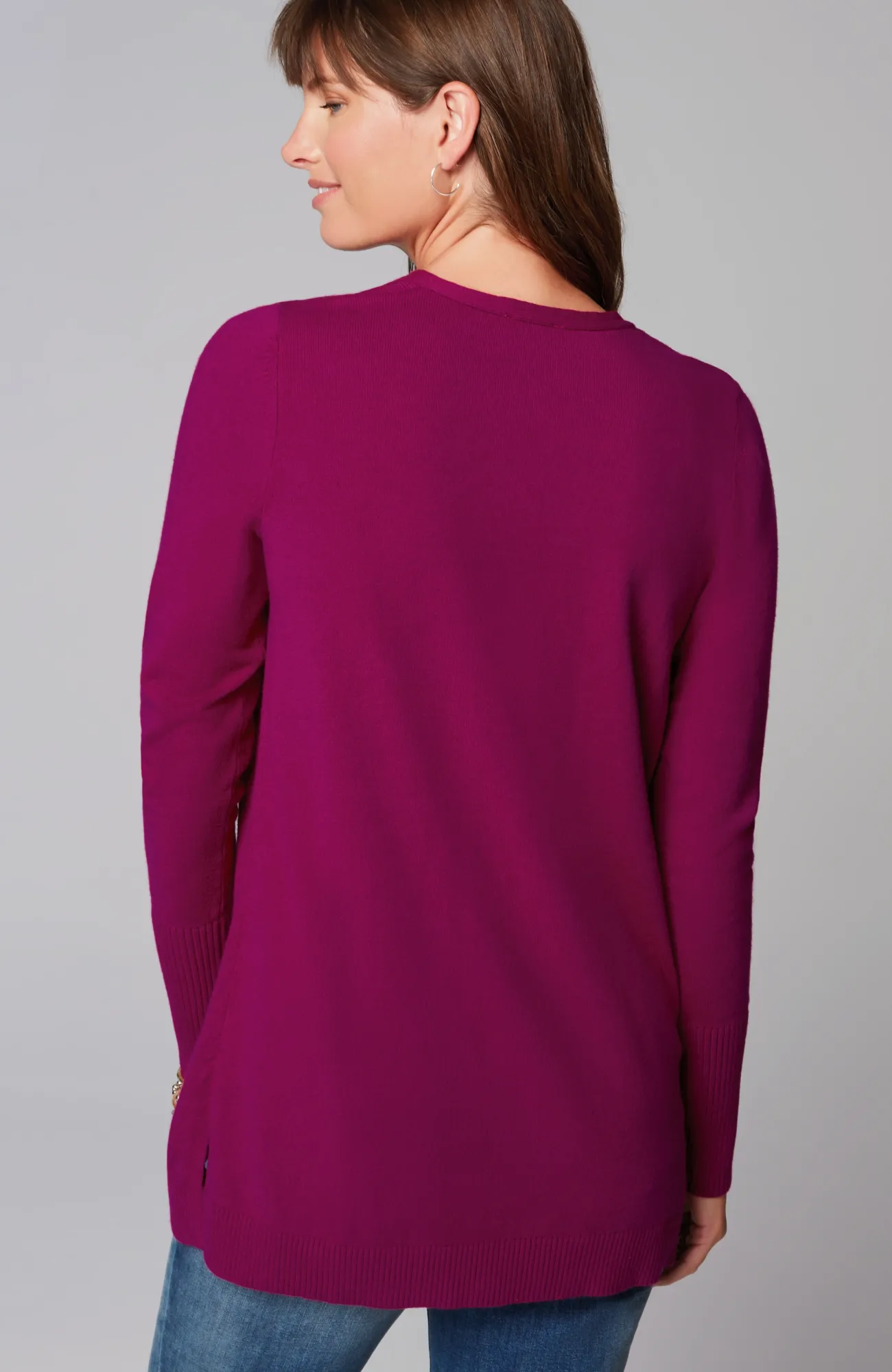 J.Jill V-Neck Sweater Tunic Tamarind Heather Discount