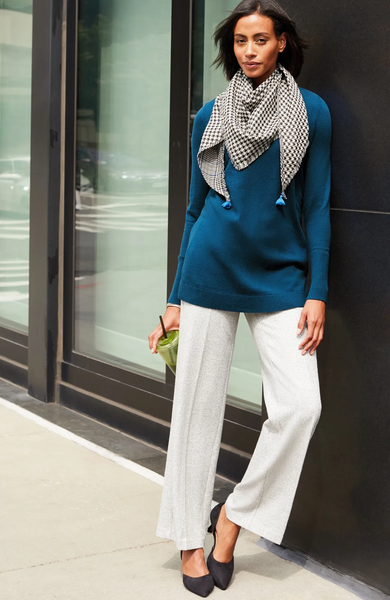 J.Jill V-Neck Sweater Tunic Tamarind Heather Discount
