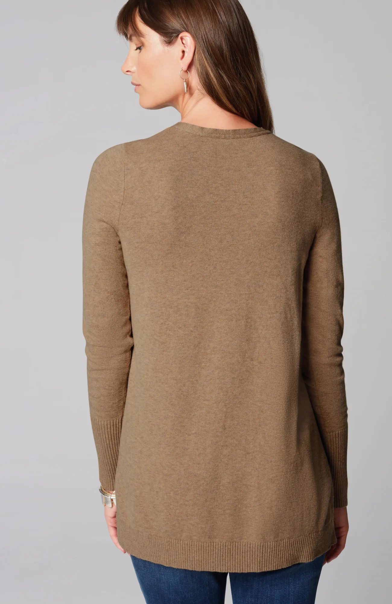 J.Jill V-Neck Sweater Tunic Tamarind Heather Discount