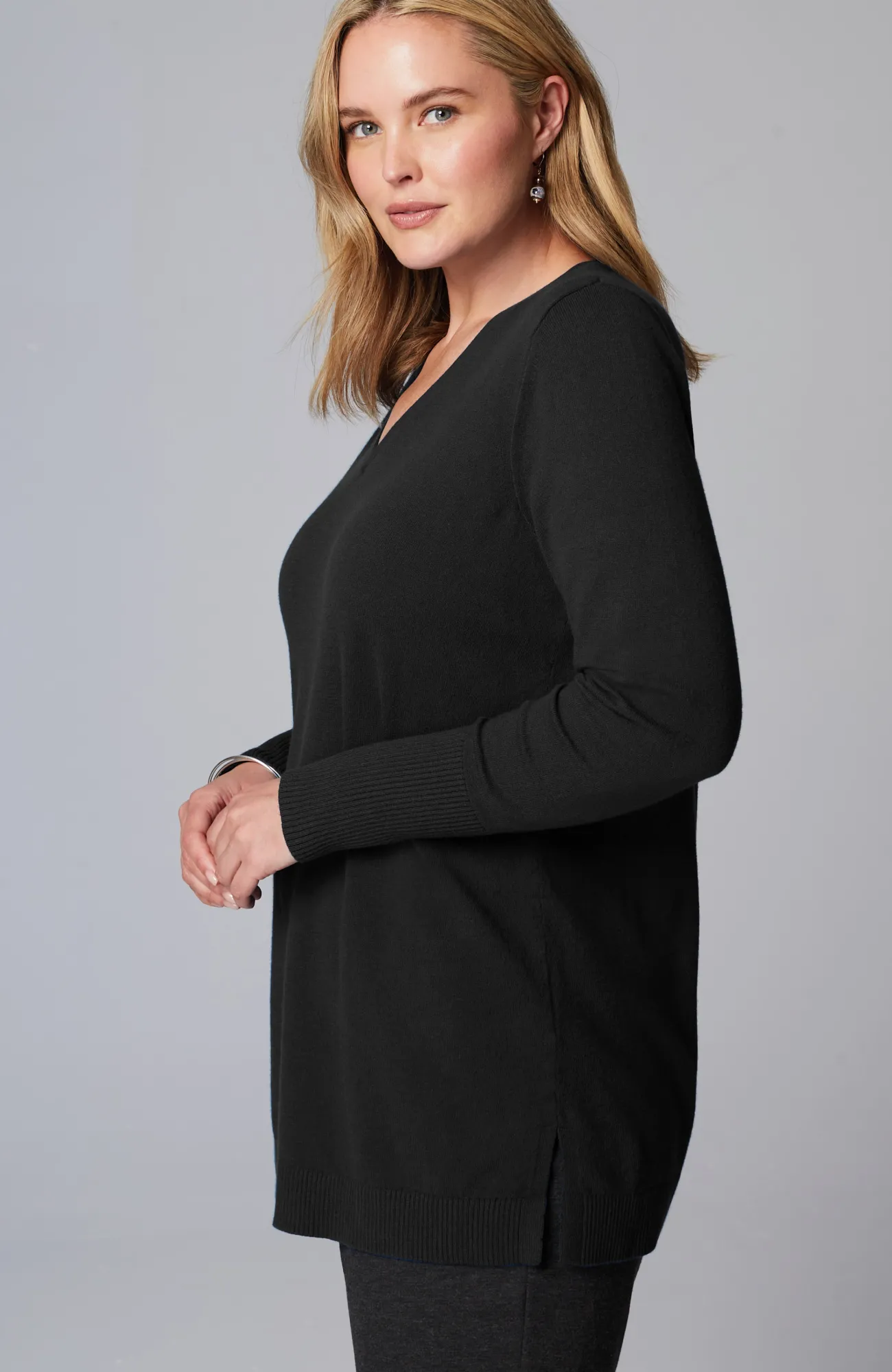 J.Jill V-Neck Sweater Tunic Tamarind Heather Discount