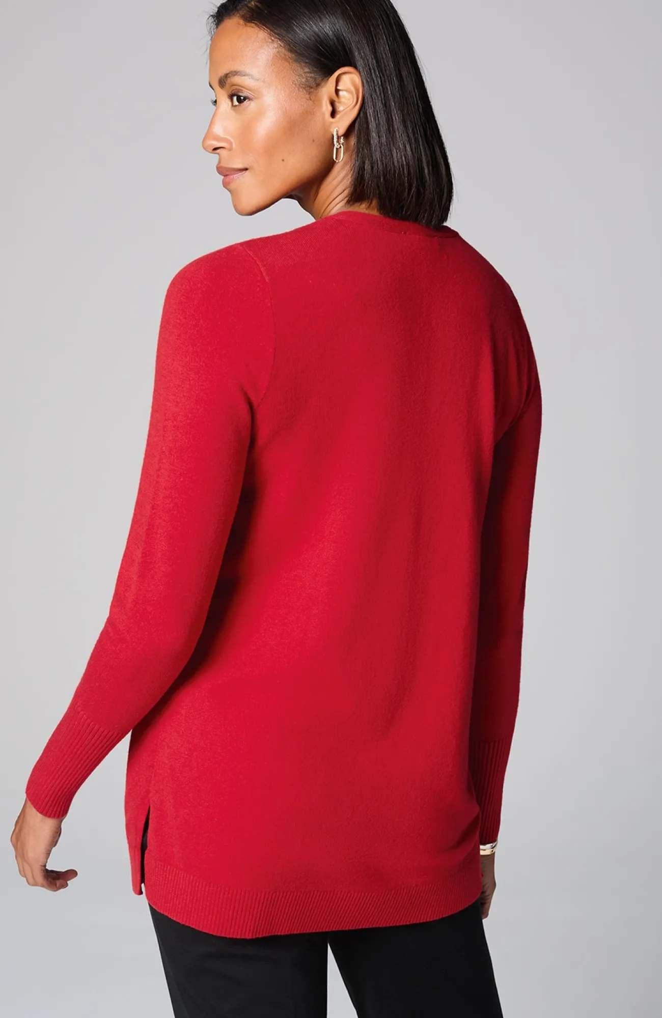 J.Jill V-Neck Sweater Tunic Tamarind Heather Discount
