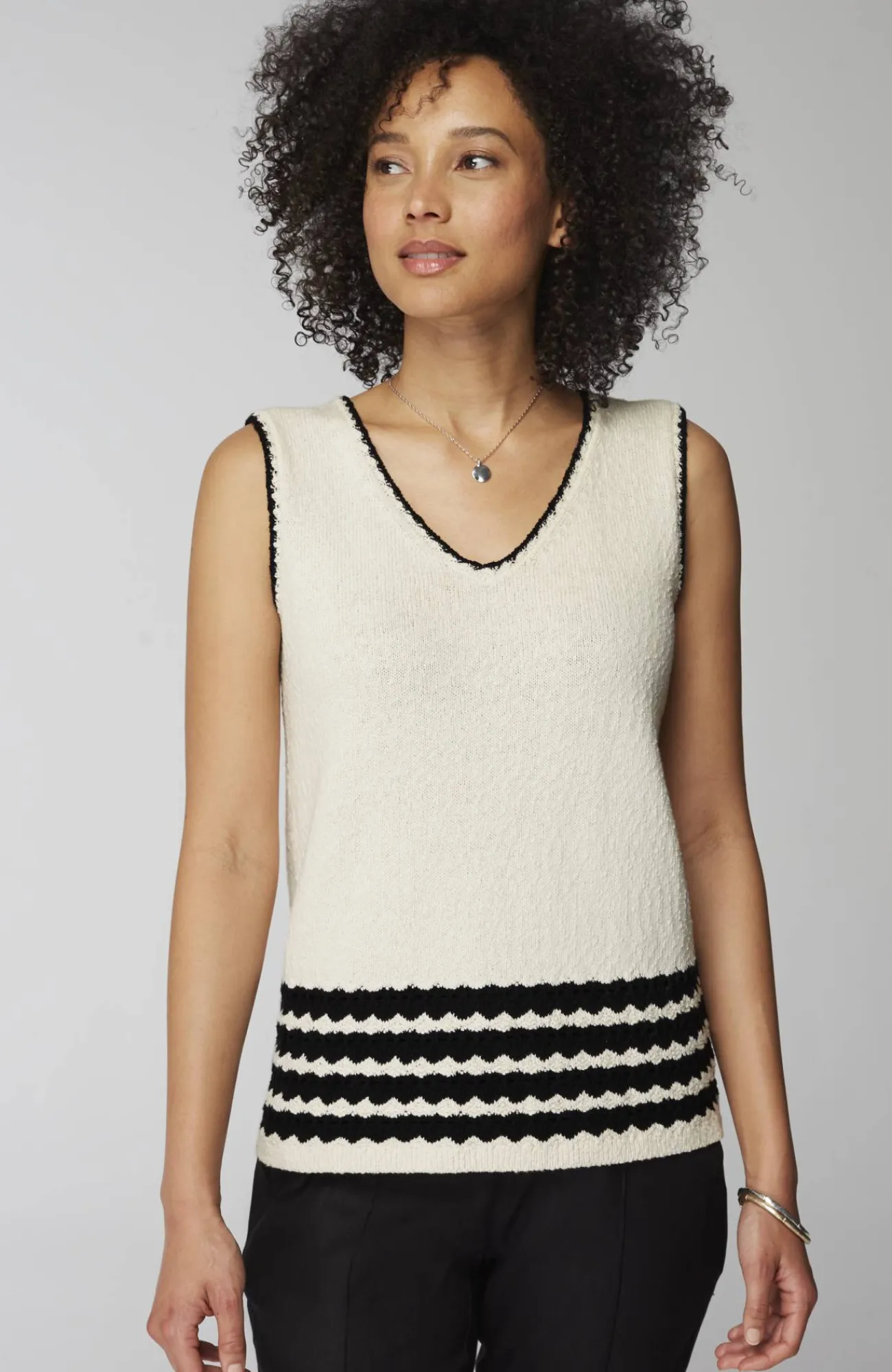 J.Jill Wavy-Stripes Textured Sweater Barley/black Discount