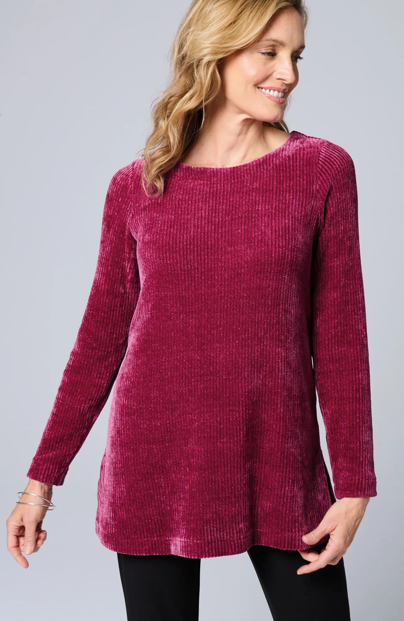 J.Jill Wearever Boat-Neck Chenille Tunic Best