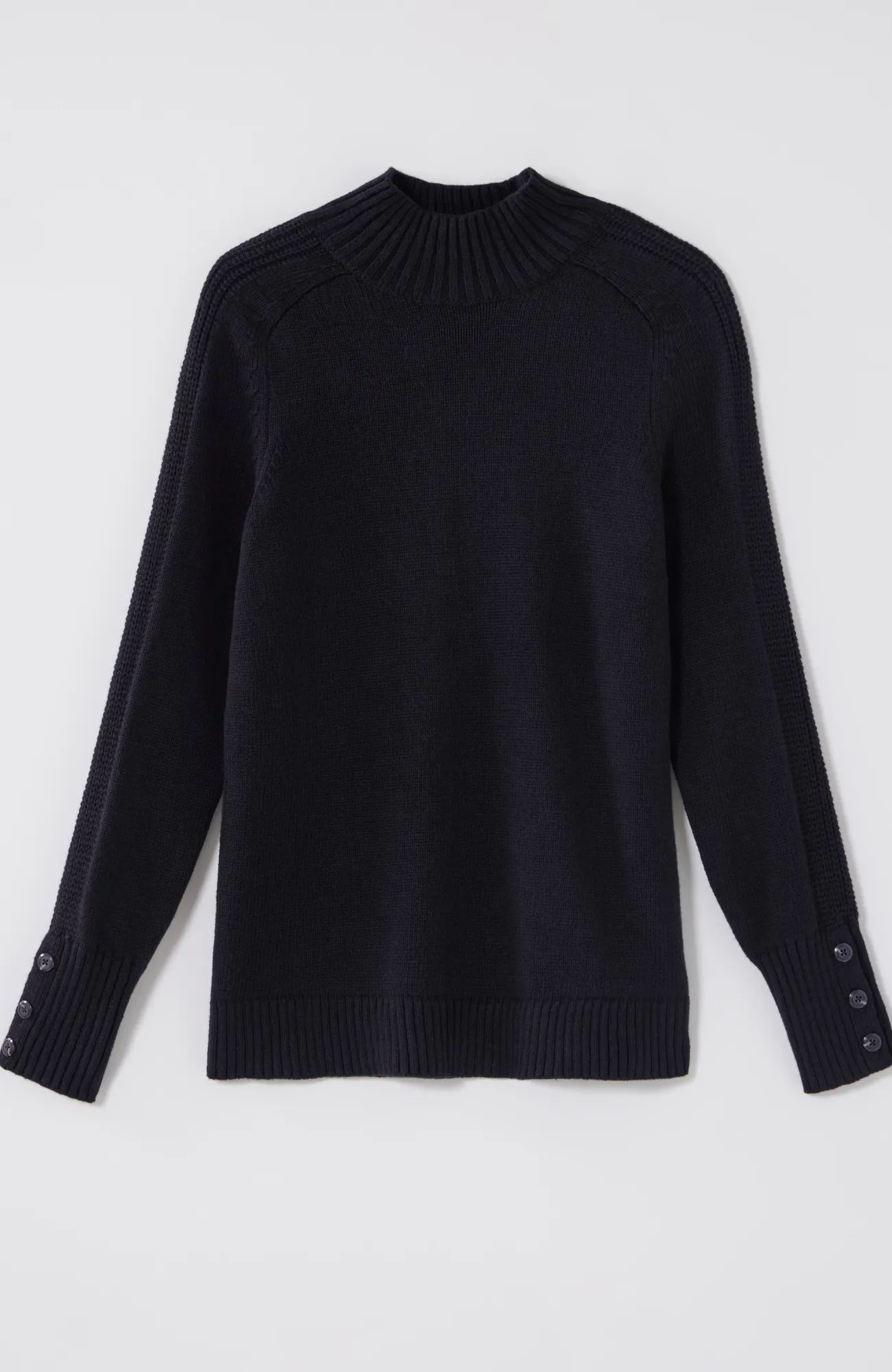 J.Jill Wearever Button-Cuffed Sweater Black Best