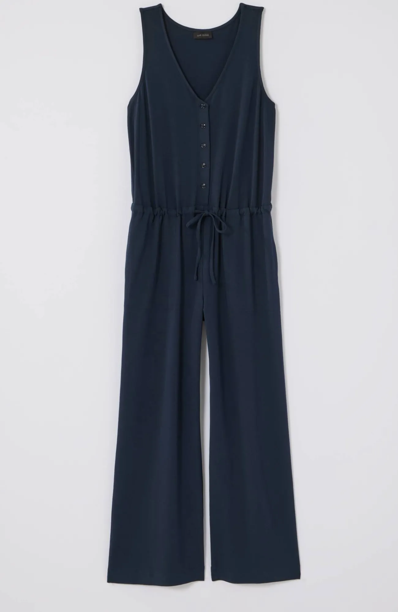 J.Jill Wearever Button-Front Jumpsuit Navy Blue Sale