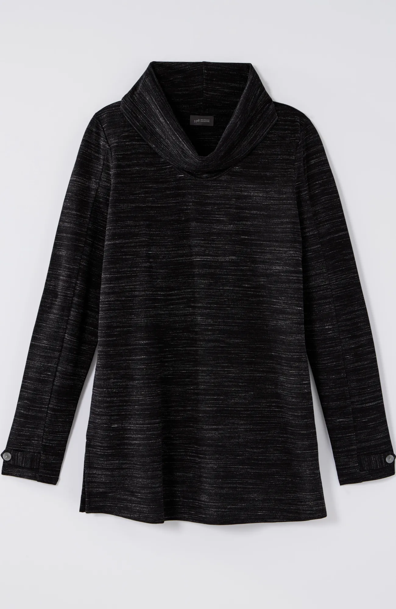 J.Jill Wearever Cowl-Neck A-Line Tunic Black Multi Discount