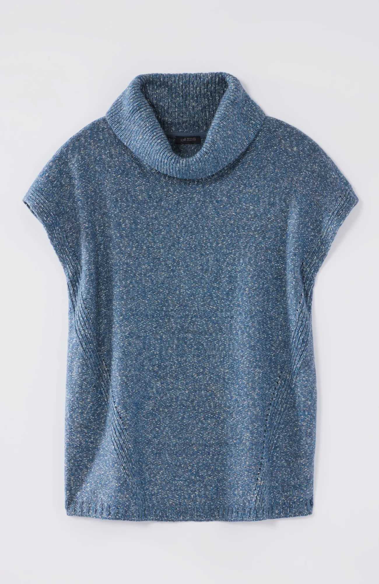 J.Jill Wearever Cowl-Neck Short-Sleeve Sweater Moonlit Sky Heather Hot