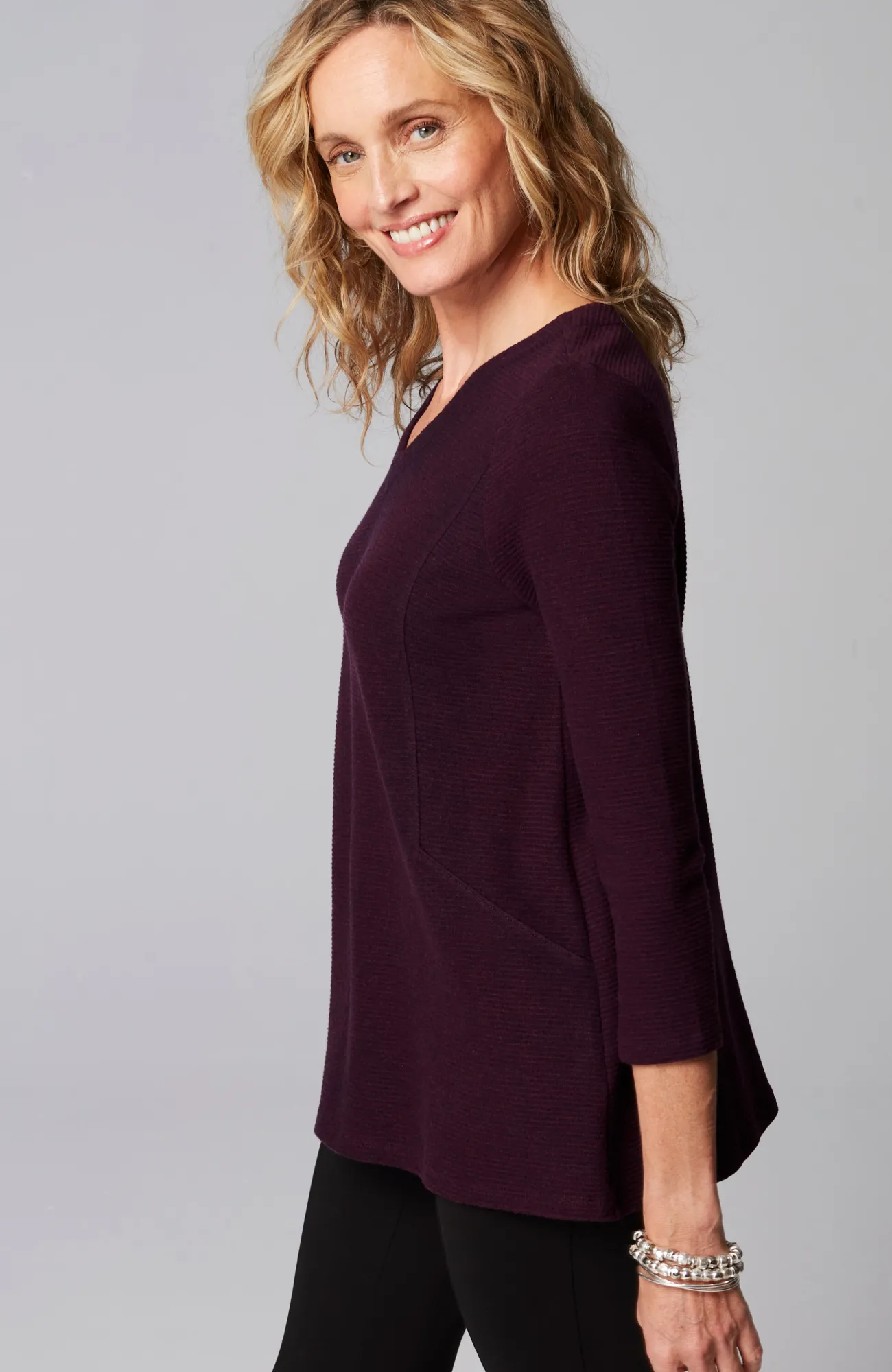 J.Jill Wearever Double V-Neck Ottoman Top Discount