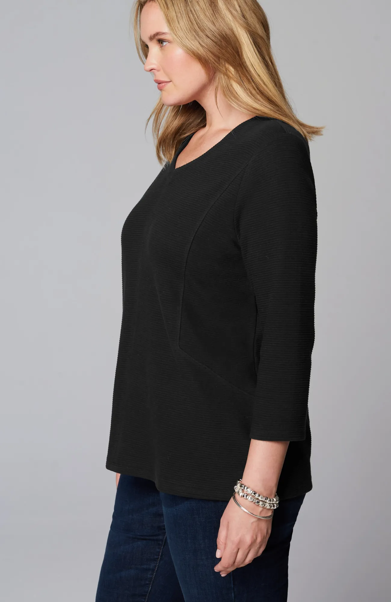 J.Jill Wearever Double V-Neck Ottoman Top Discount