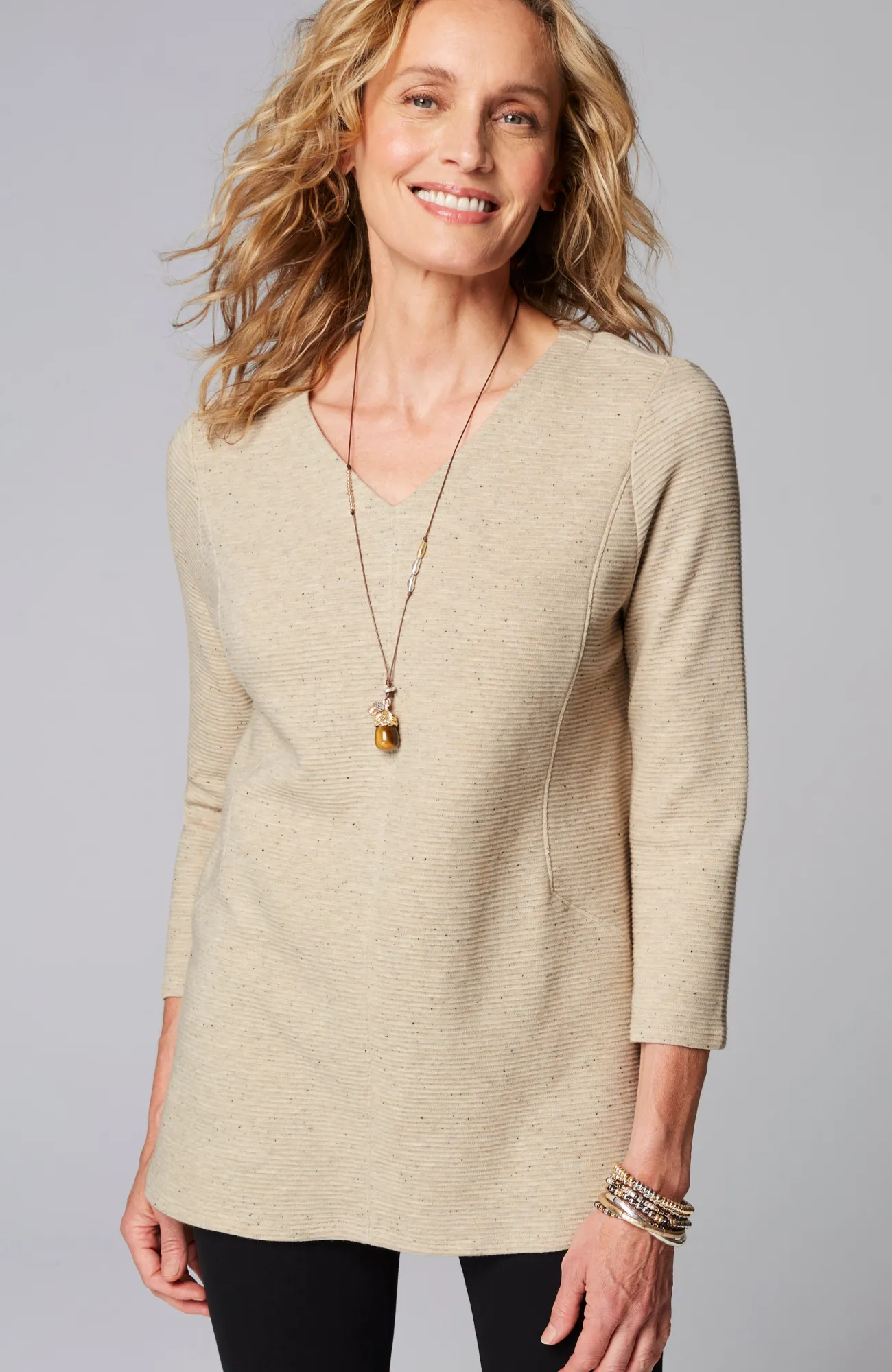 J.Jill Wearever Double V-Neck Ottoman Top Discount