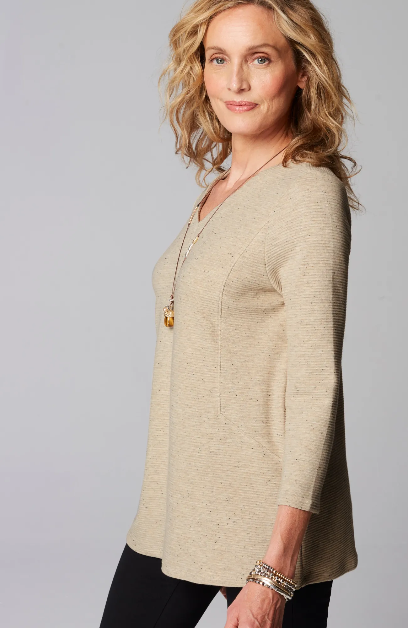 J.Jill Wearever Double V-Neck Ottoman Top Discount