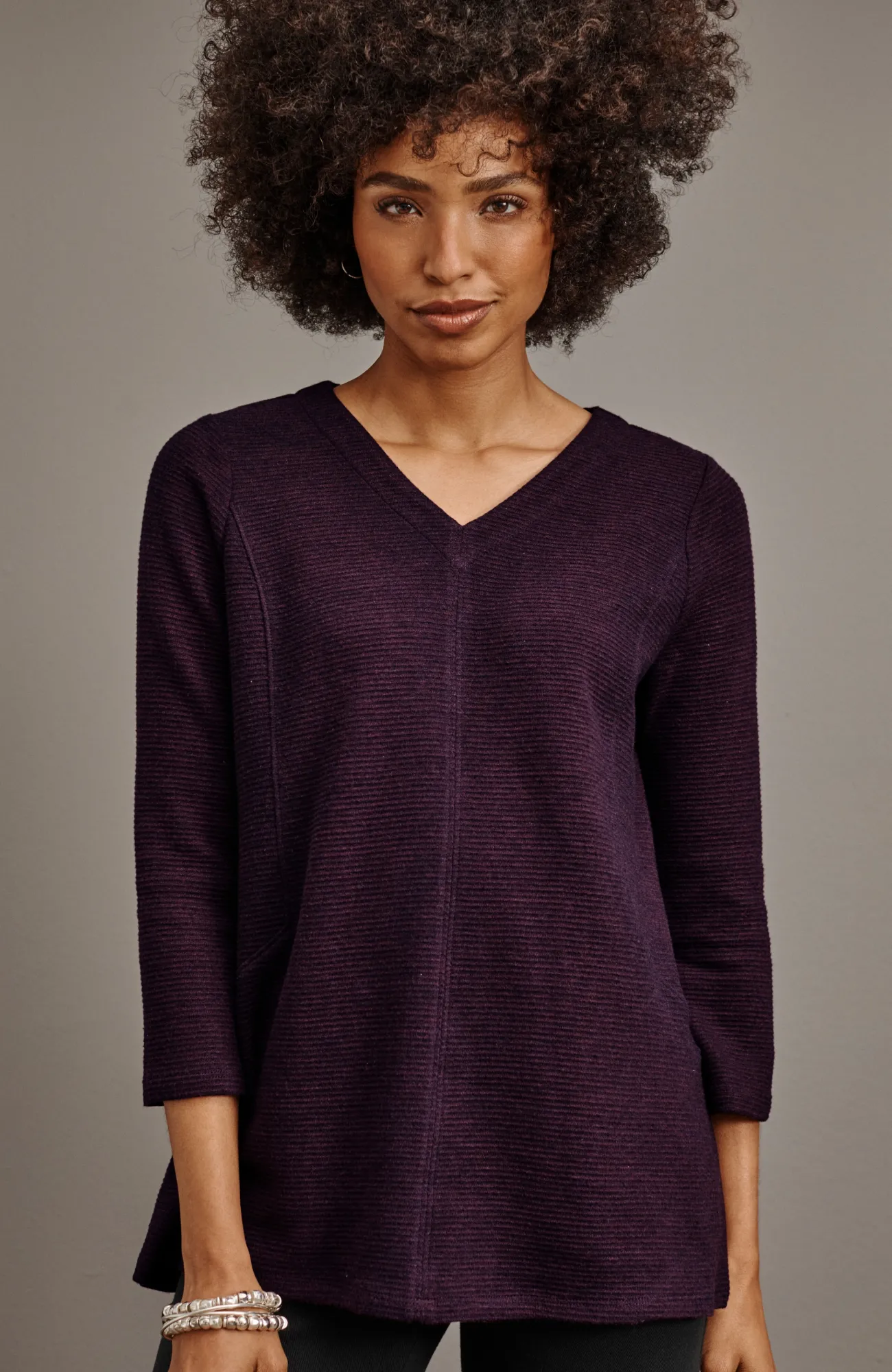 J.Jill Wearever Double V-Neck Ottoman Top Discount