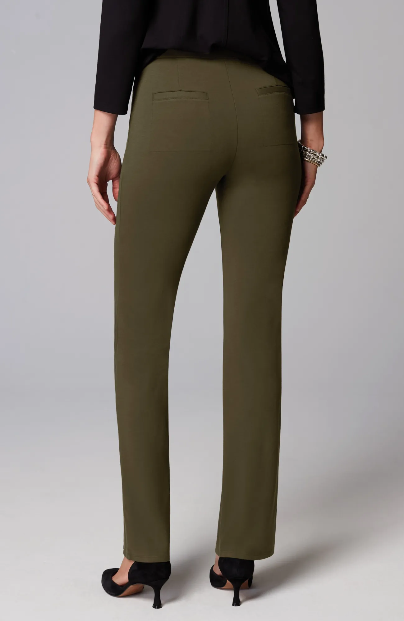 J.Jill Wearever Double-Face Jersey Boot-Cut Trousers Outlet