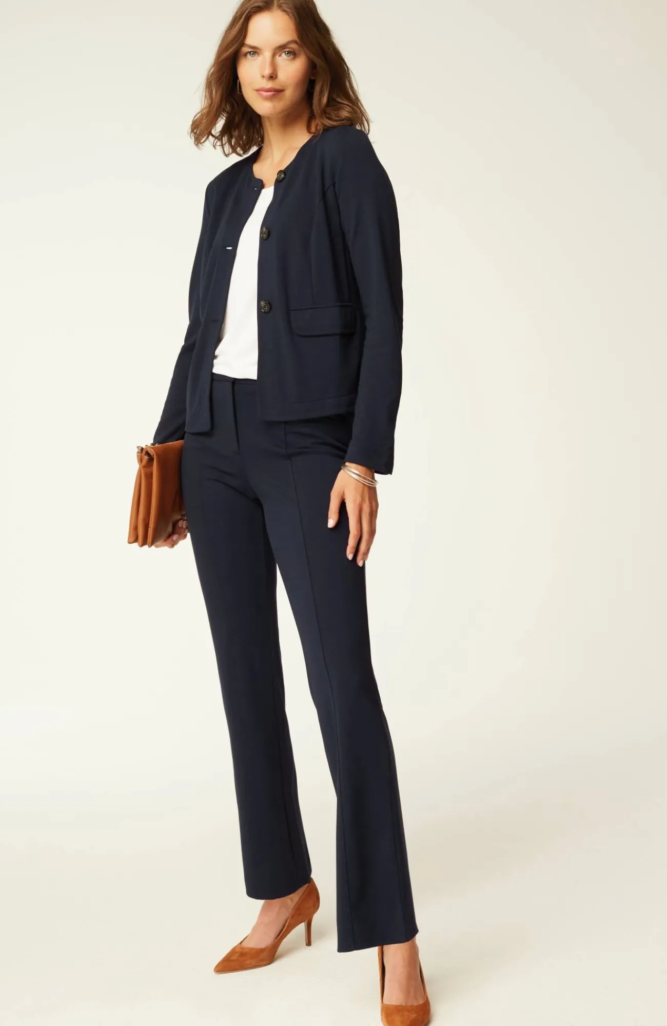 J.Jill Wearever Double-Face Jersey Boot-Cut Trousers Outlet